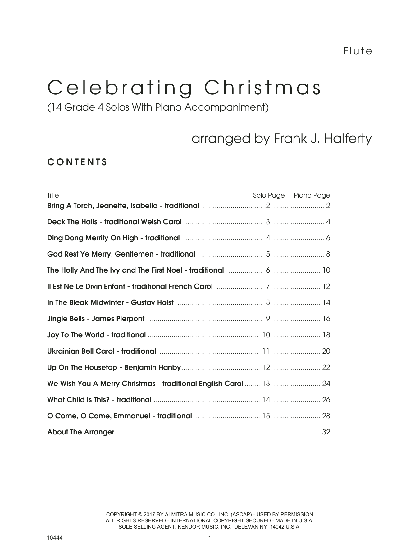 Celebrating Christmas (14 Grade 4 Solos With Piano Accompaniment) - Piano (optional) (Woodwind Solo) von Frank J. Halferty