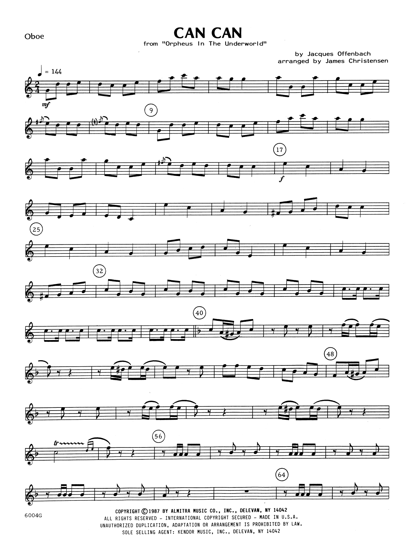 Can Can - Oboe (Woodwind Ensemble) von James Christensen