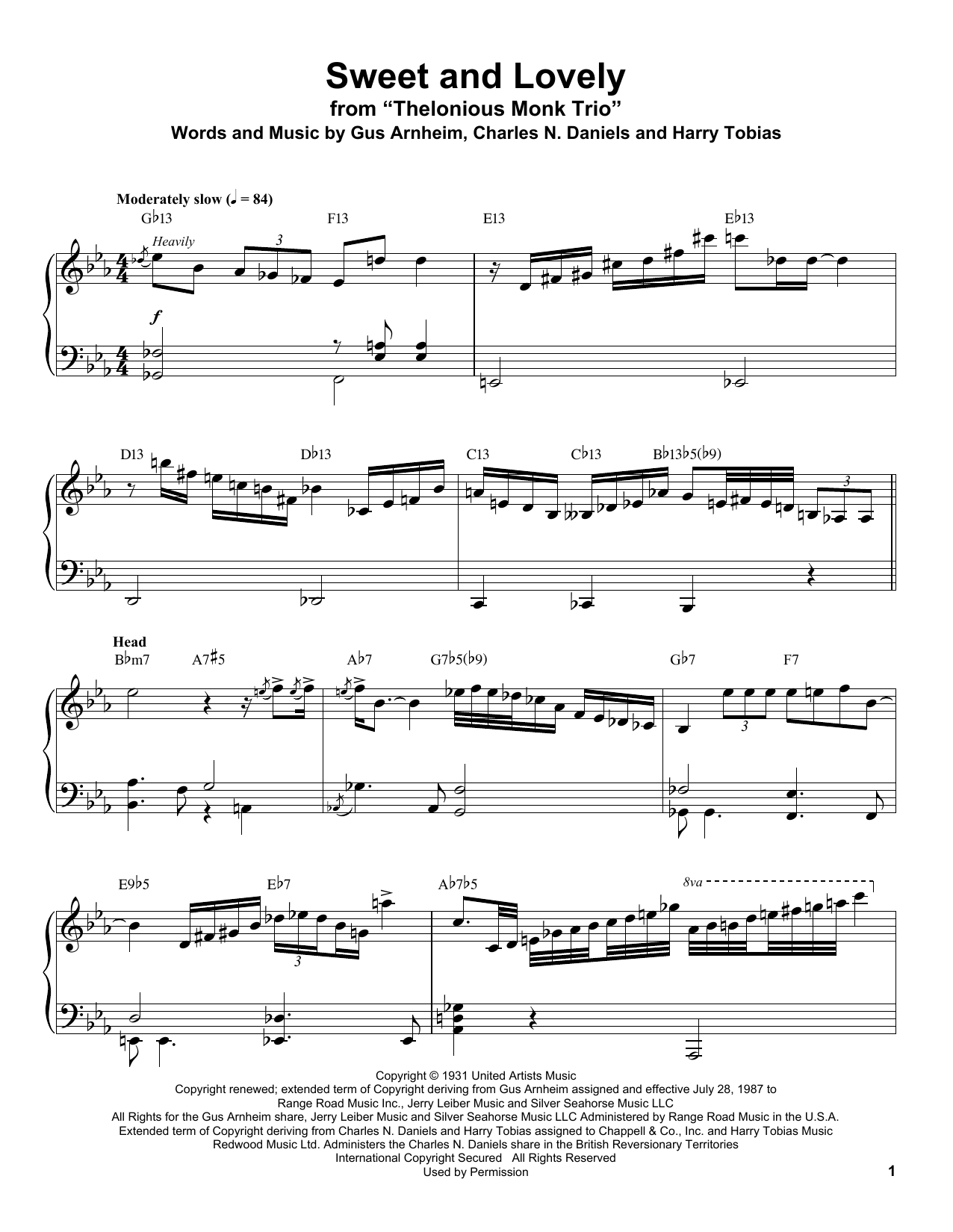 Sweet And Lovely (Piano Transcription) von Harry Tobias