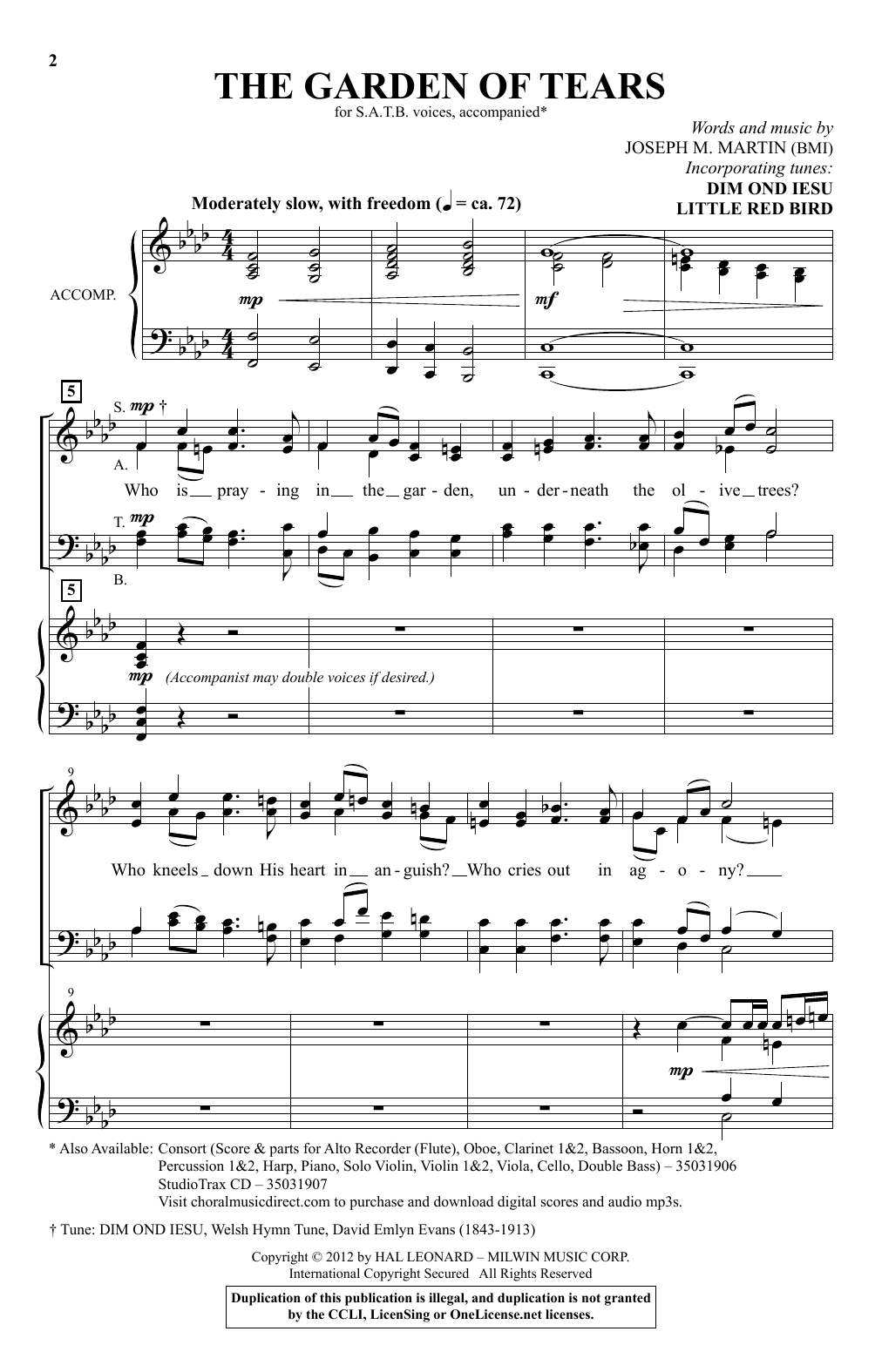 The Garden Of Tears (SATB Choir) von Joseph M. Martin