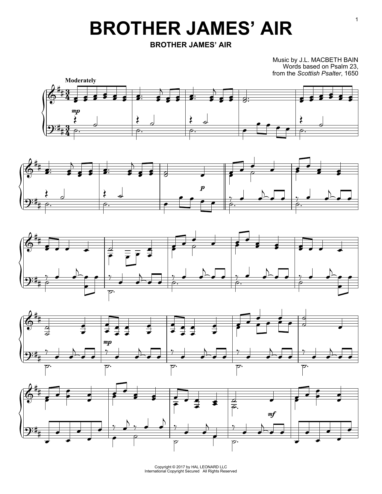 Brother James' Air (Piano Solo) von J.L. Macbeth Bain