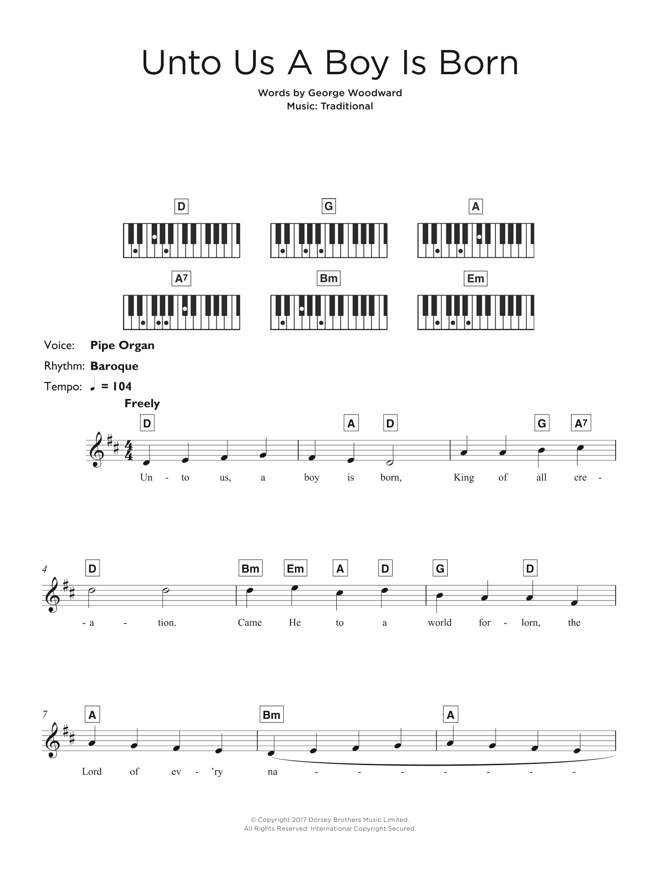 Unto Us A Boy Is Born (Keyboard (Abridged)) von Christmas Carol