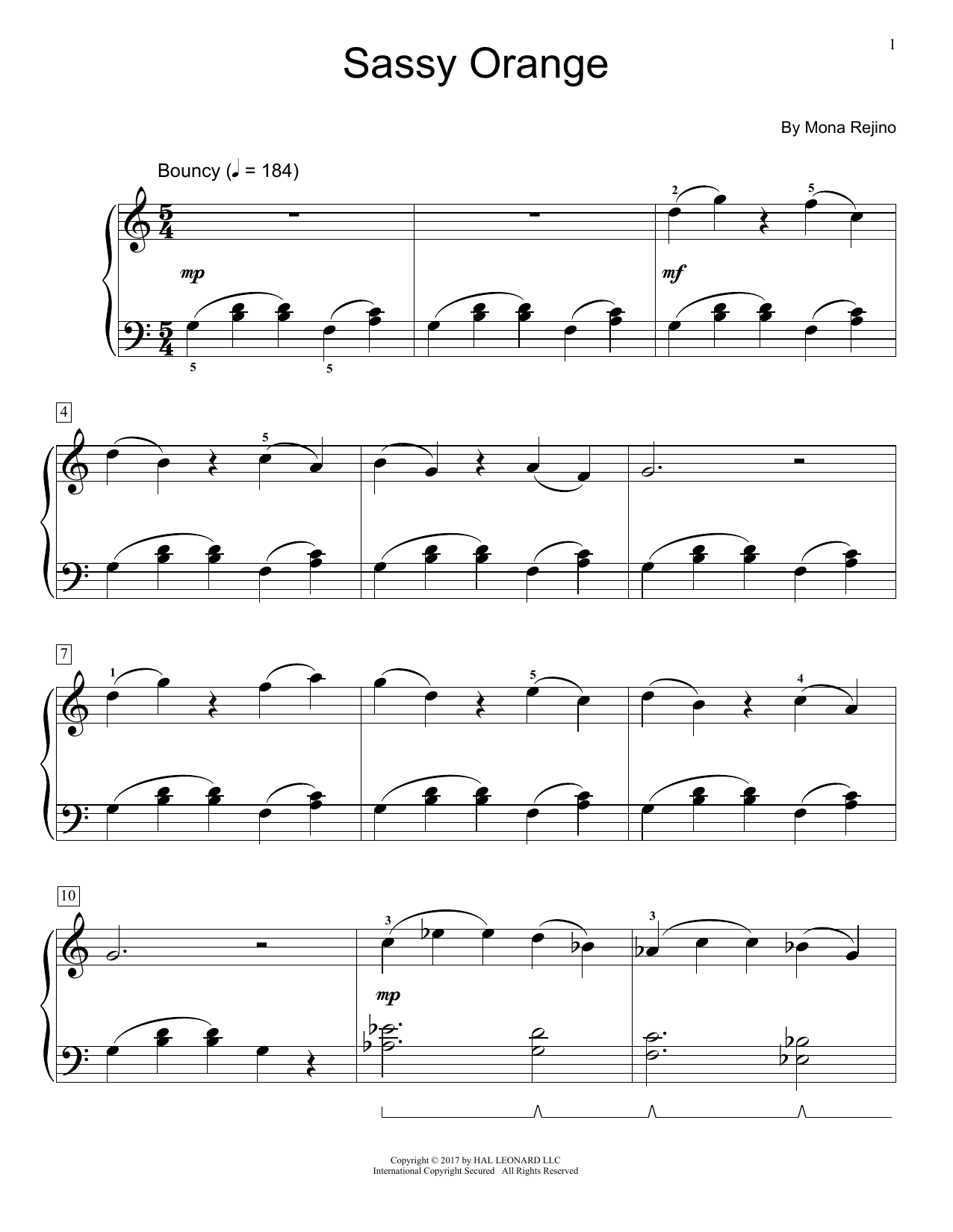 Sassy Orange (Educational Piano) von Mona Rejino