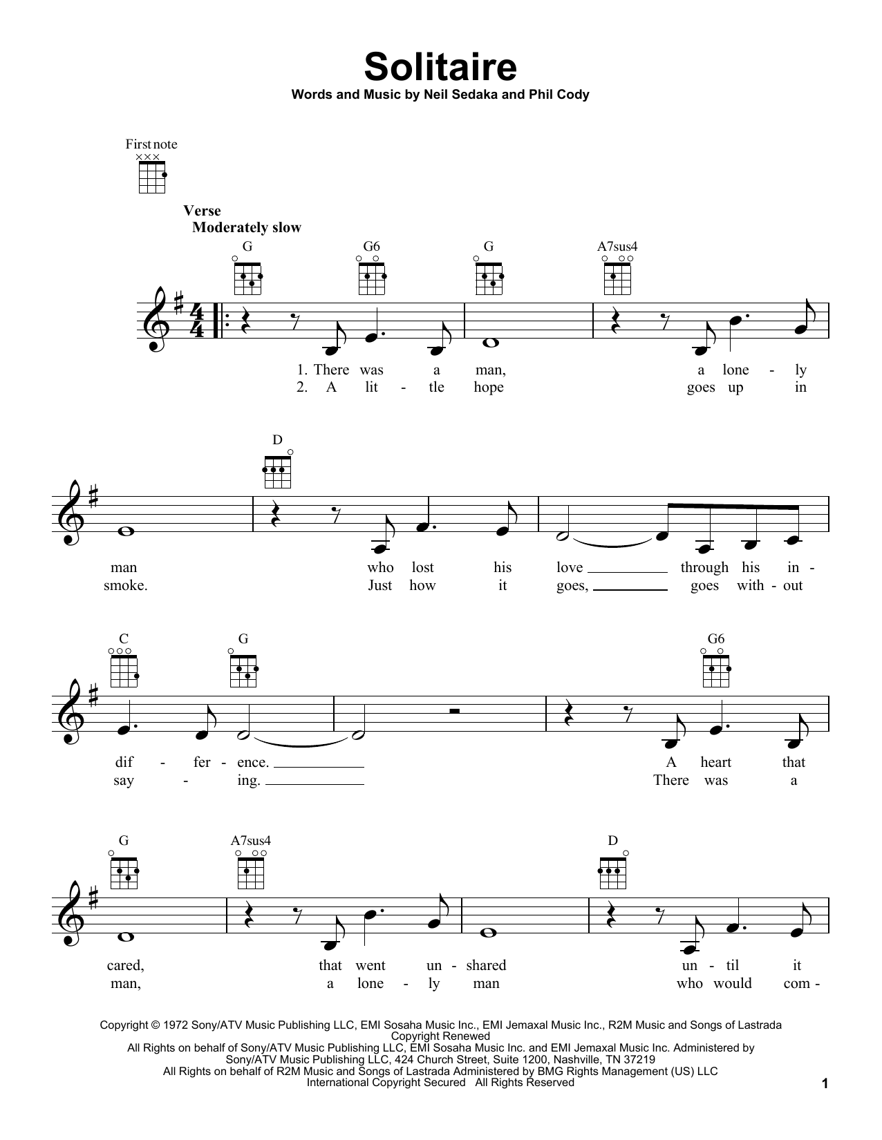 Solitaire (Ukulele) von Carpenters