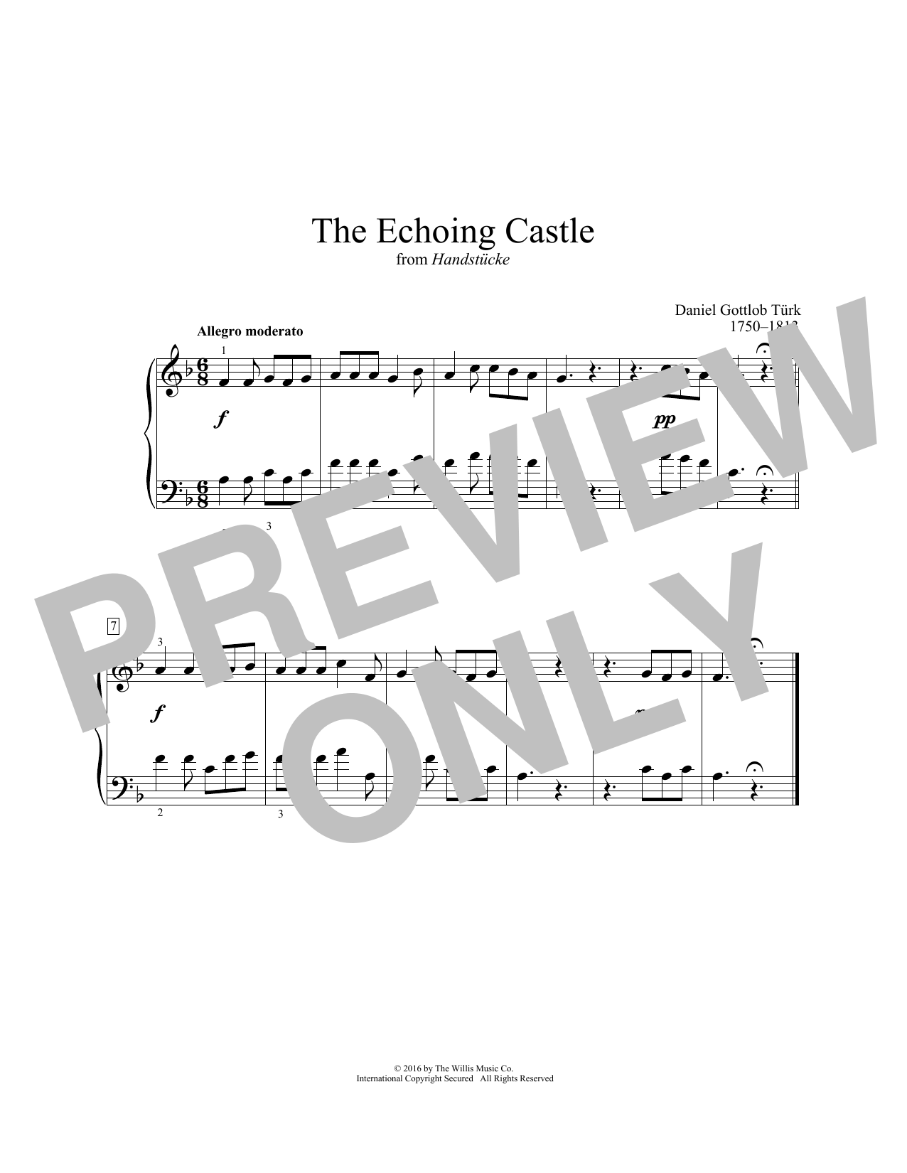 The Echoing Castle (Educational Piano) von Daniel Gottlob Trk