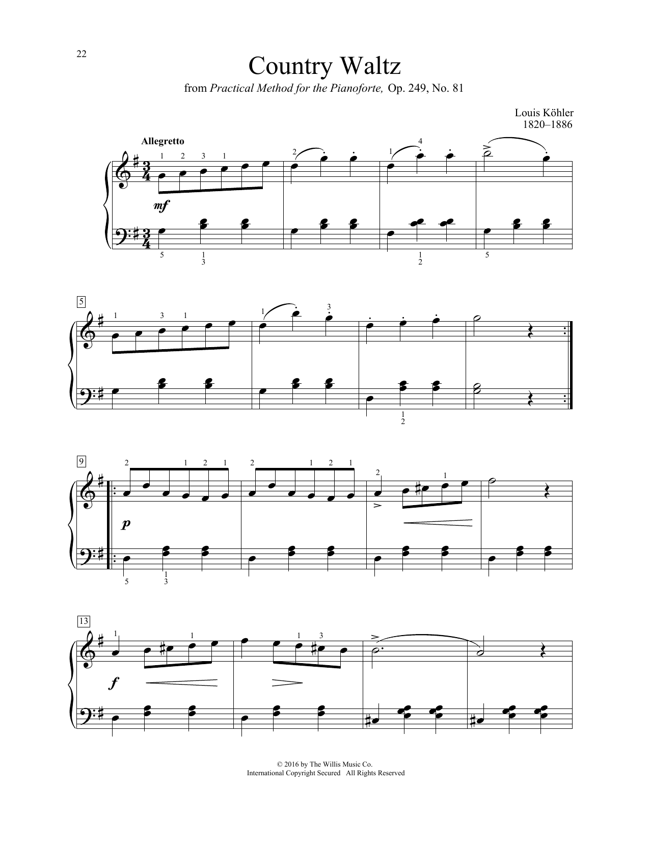 Country Waltz (Educational Piano) von Louis Kohler