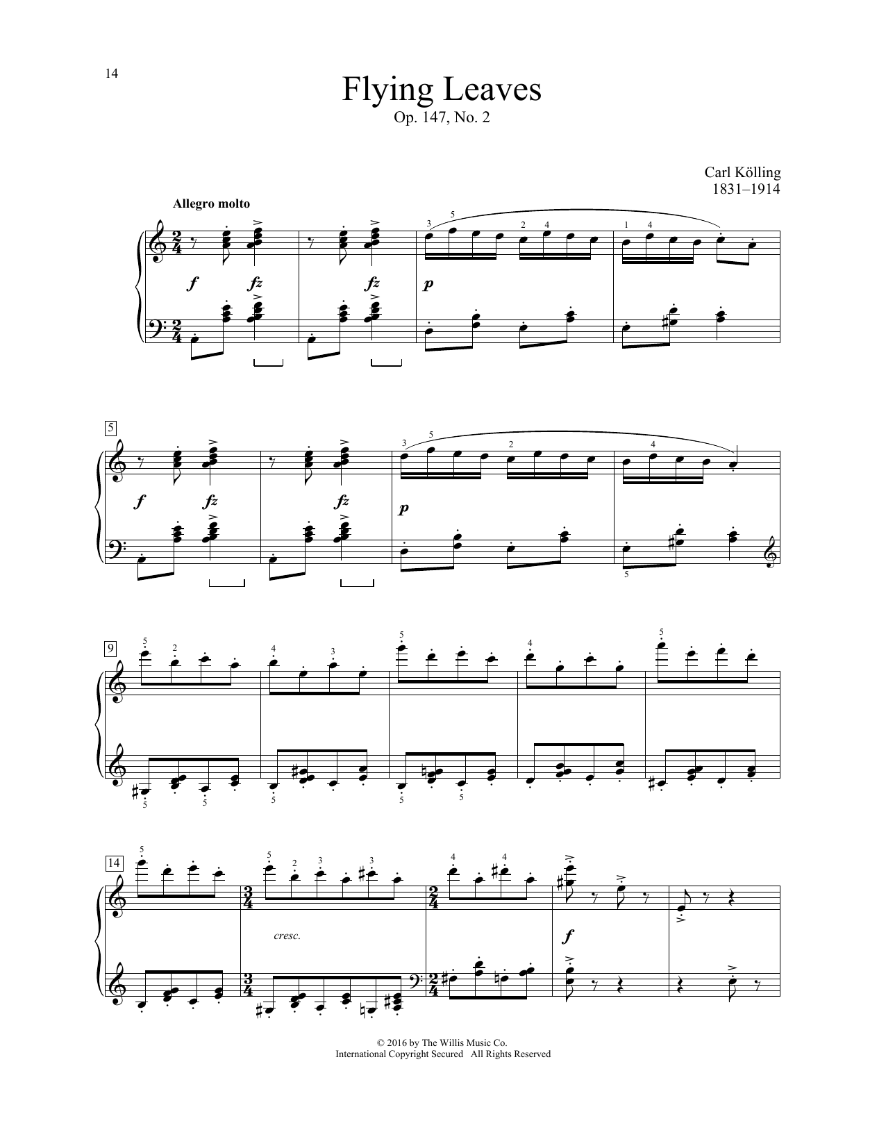 Flying Leaves, Op. 147, No. 2 (Educational Piano) von Carl Klling