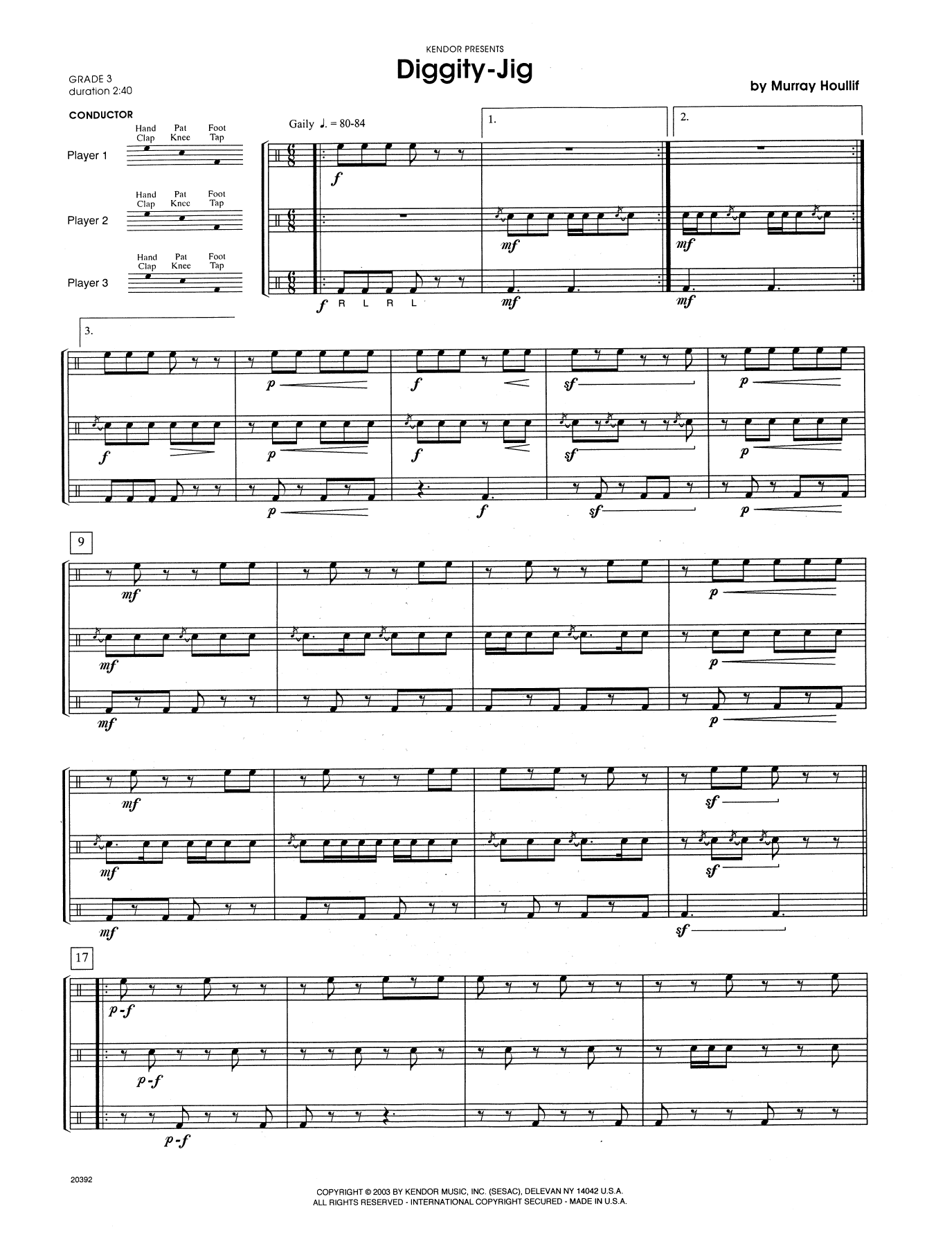 Diggity-Jig - Full Score (Percussion Ensemble) von Murray Houllif