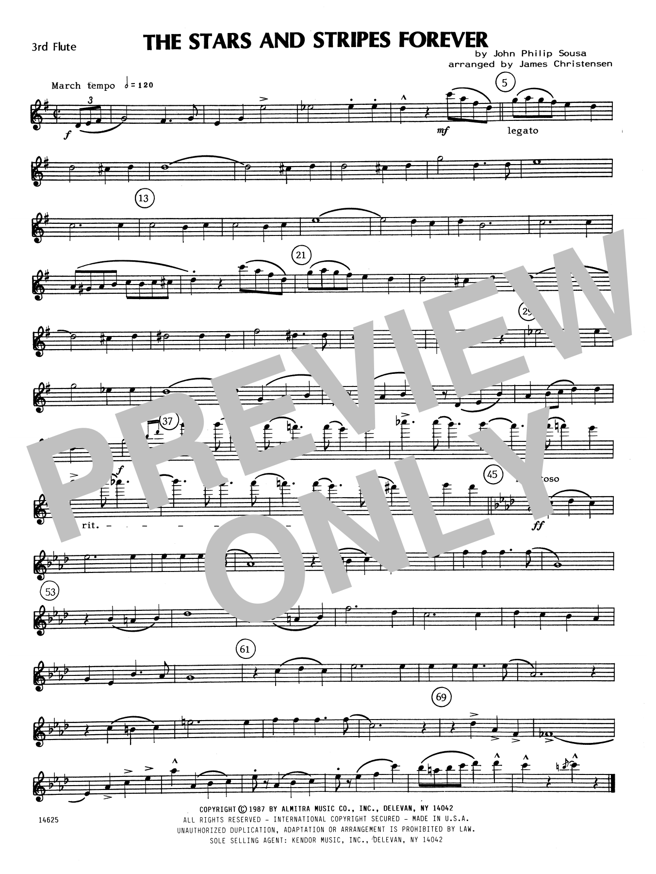 The Stars and Stripes Forever - 3rd C Flute (Woodwind Ensemble) von James Christensen