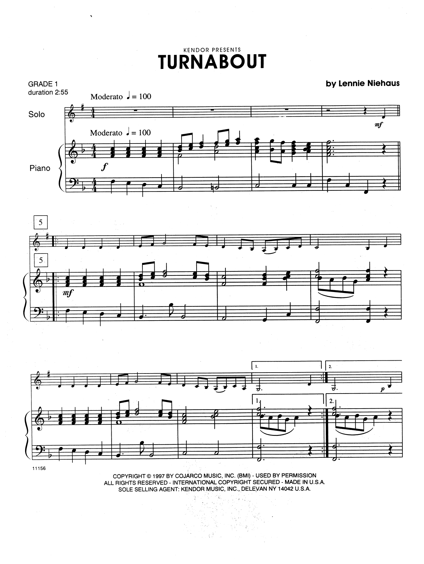 Turnabout - Piano Accompaniment (Woodwind Solo) von Lennie Niehaus