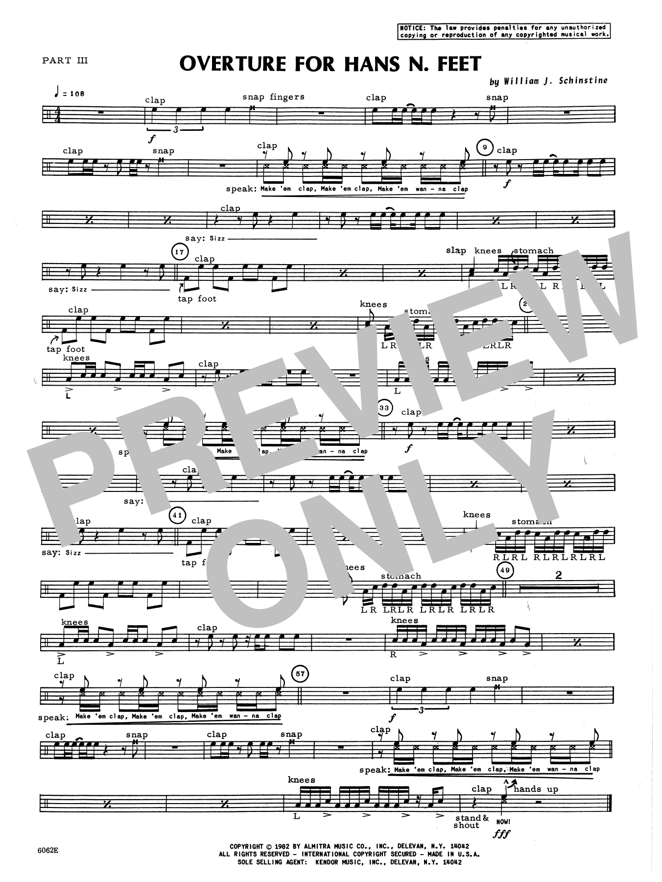 Overture For Hans N. Feet - Part 3 (Percussion Ensemble) von William Schinstine