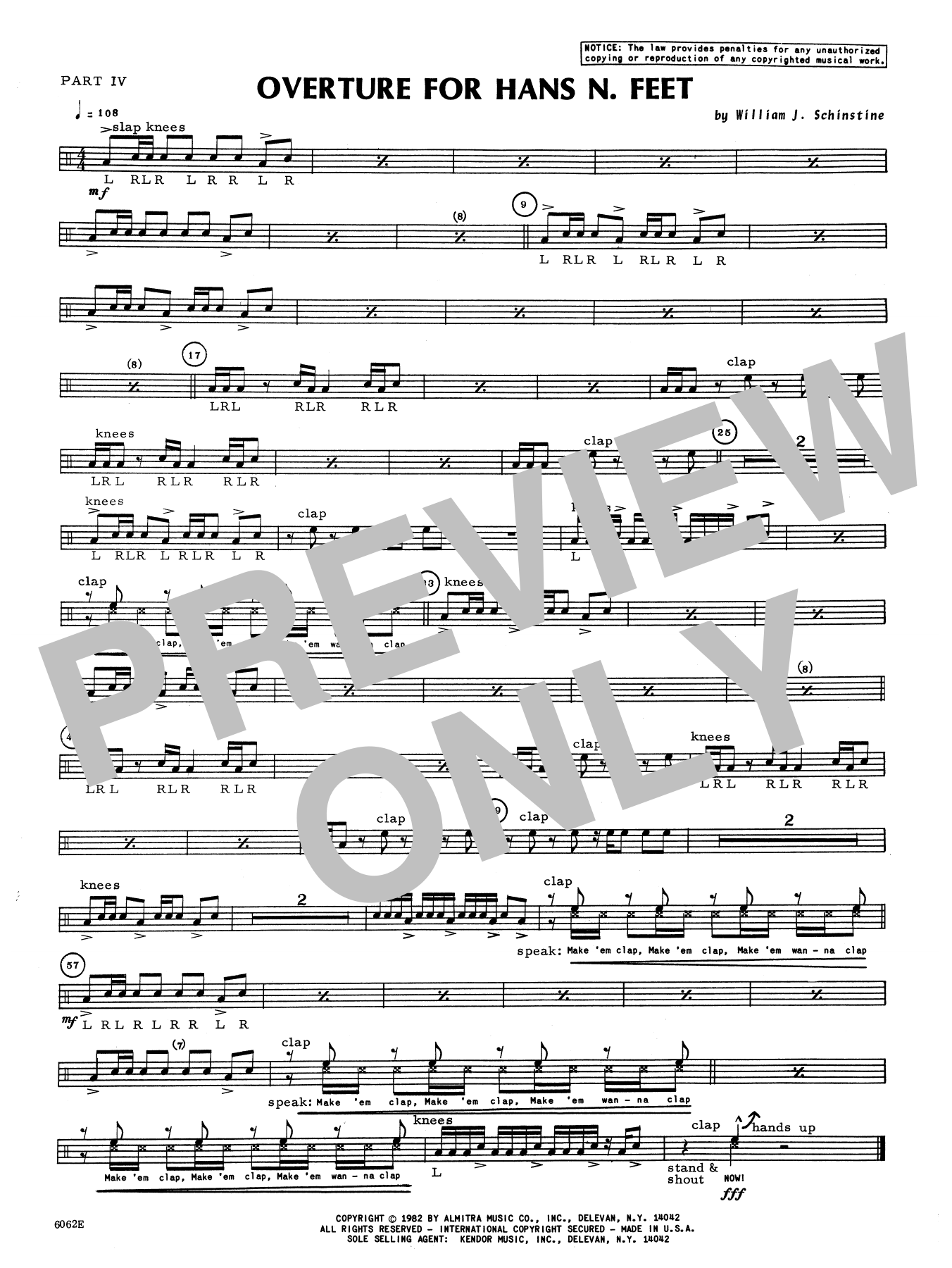 Overture For Hans N. Feet - Part 4 (Percussion Ensemble) von William Schinstine