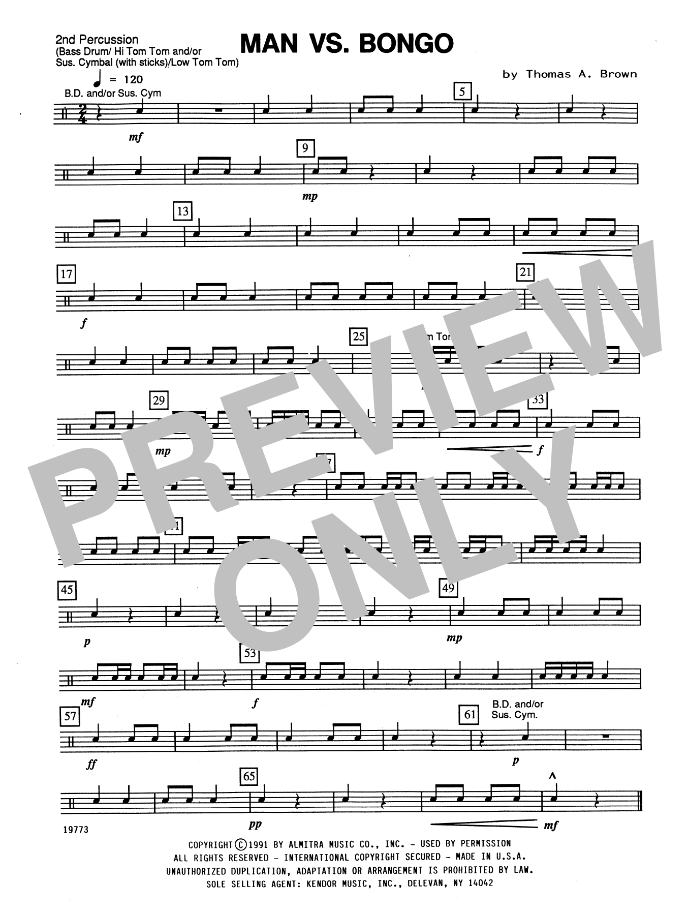 Man Vs. Bongo - Percussion 2 (Percussion Ensemble) von Tom Brown