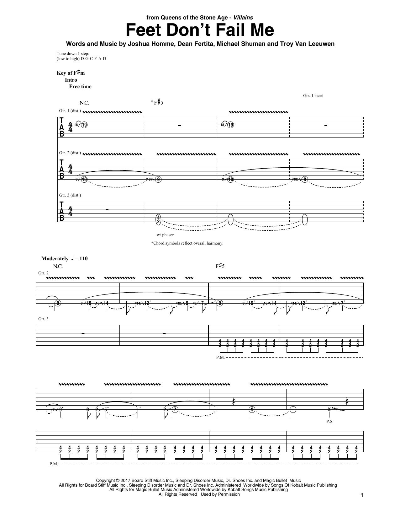 Feet Don't Fail Me (Guitar Rhythm Tab) von Queens Of The Stone Age