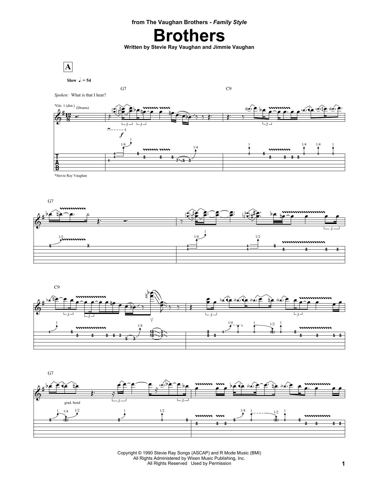 Brothers (Guitar Tab) von The Vaughan Brothers