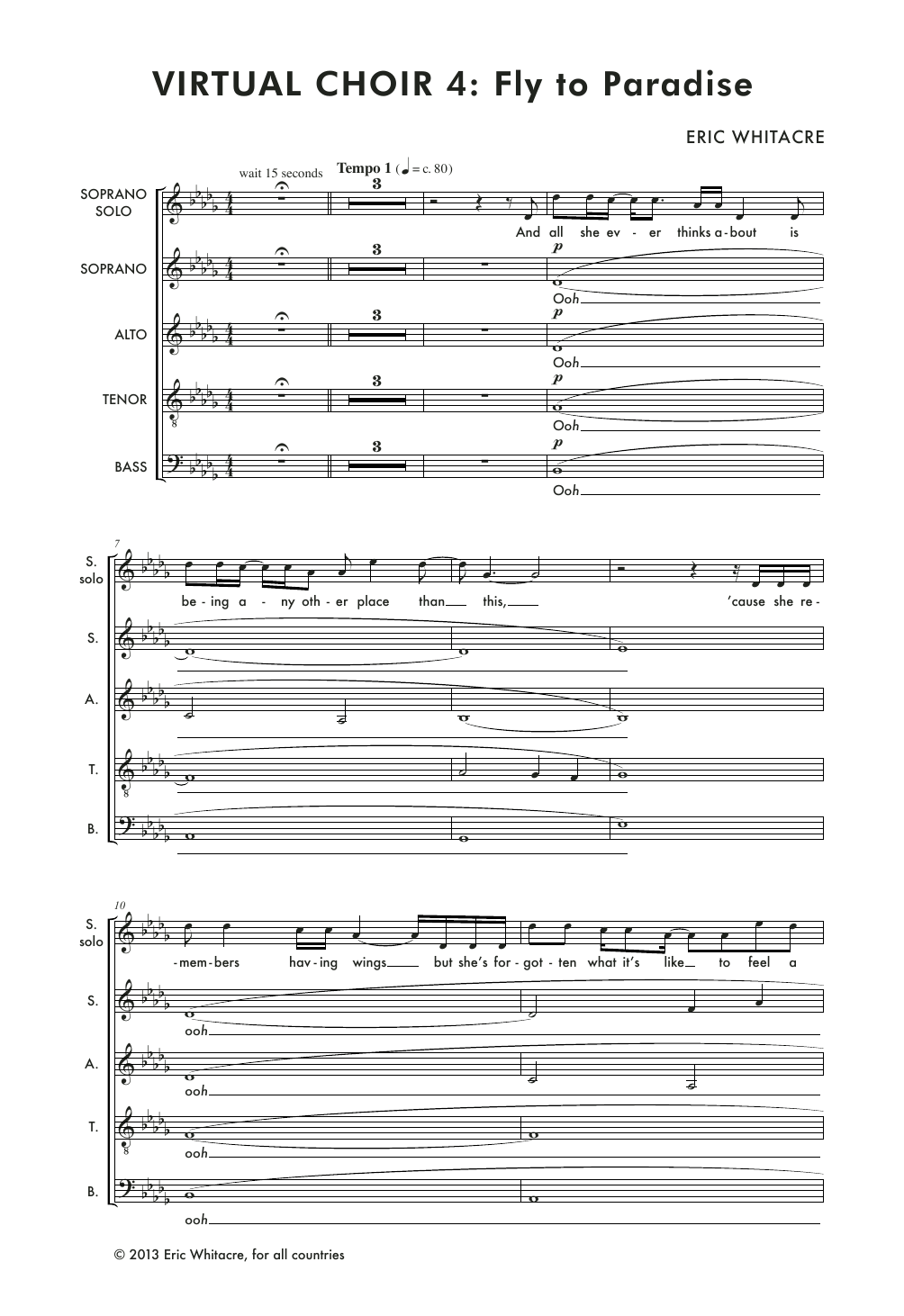 Fly To Paradise (SATB Choir) von Eric Whitacre