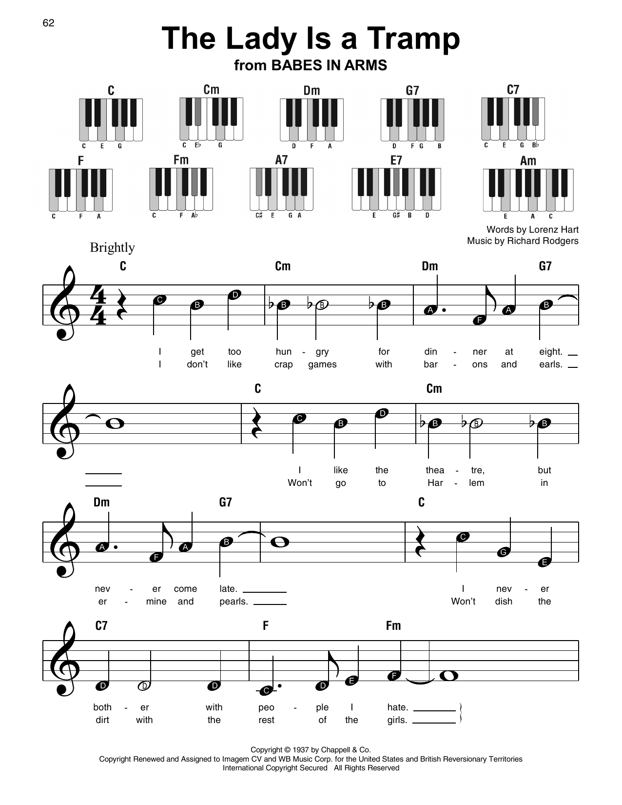 The Lady Is A Tramp (Super Easy Piano) von Rodgers & Hart