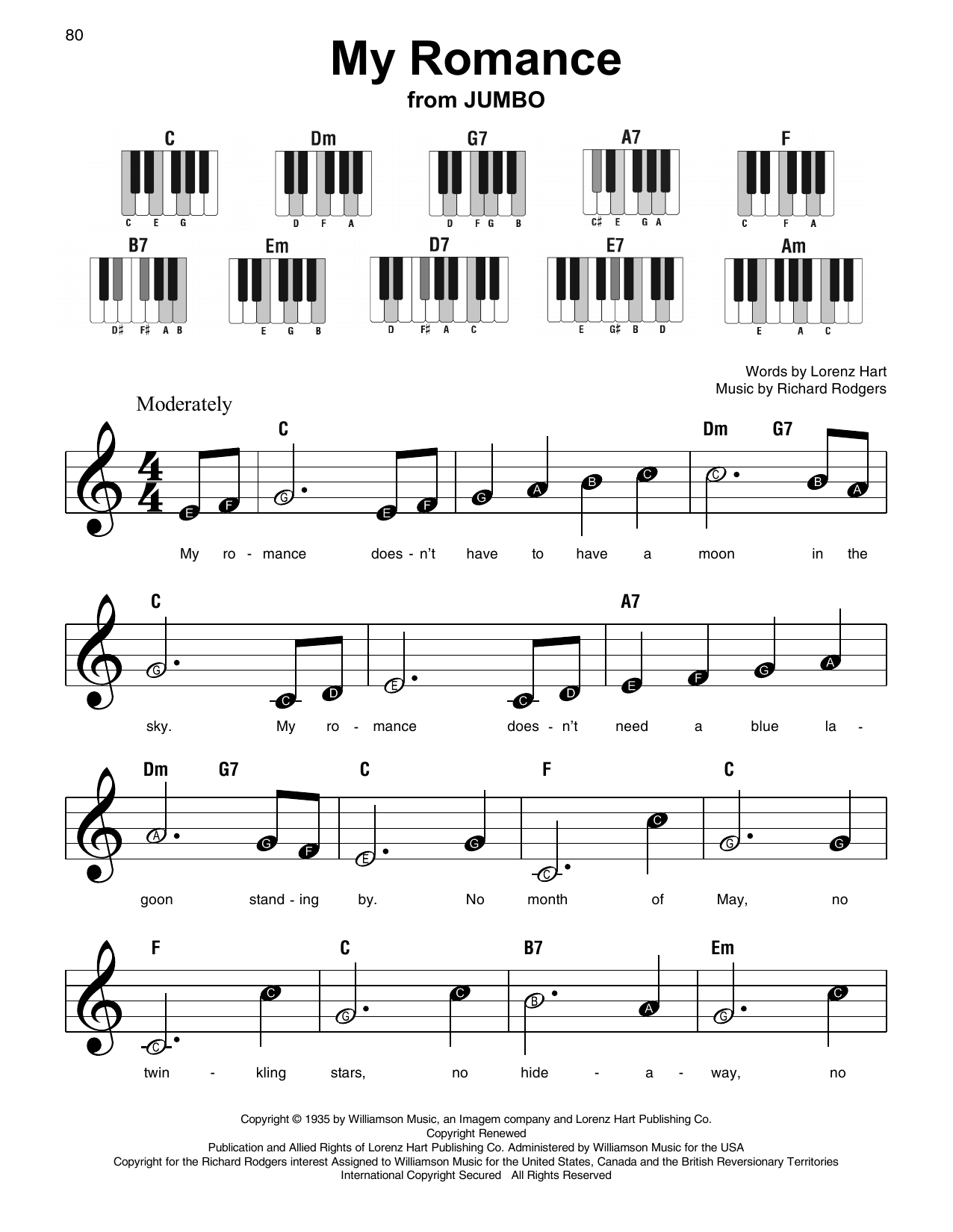 My Romance (Super Easy Piano) von Rodgers & Hart