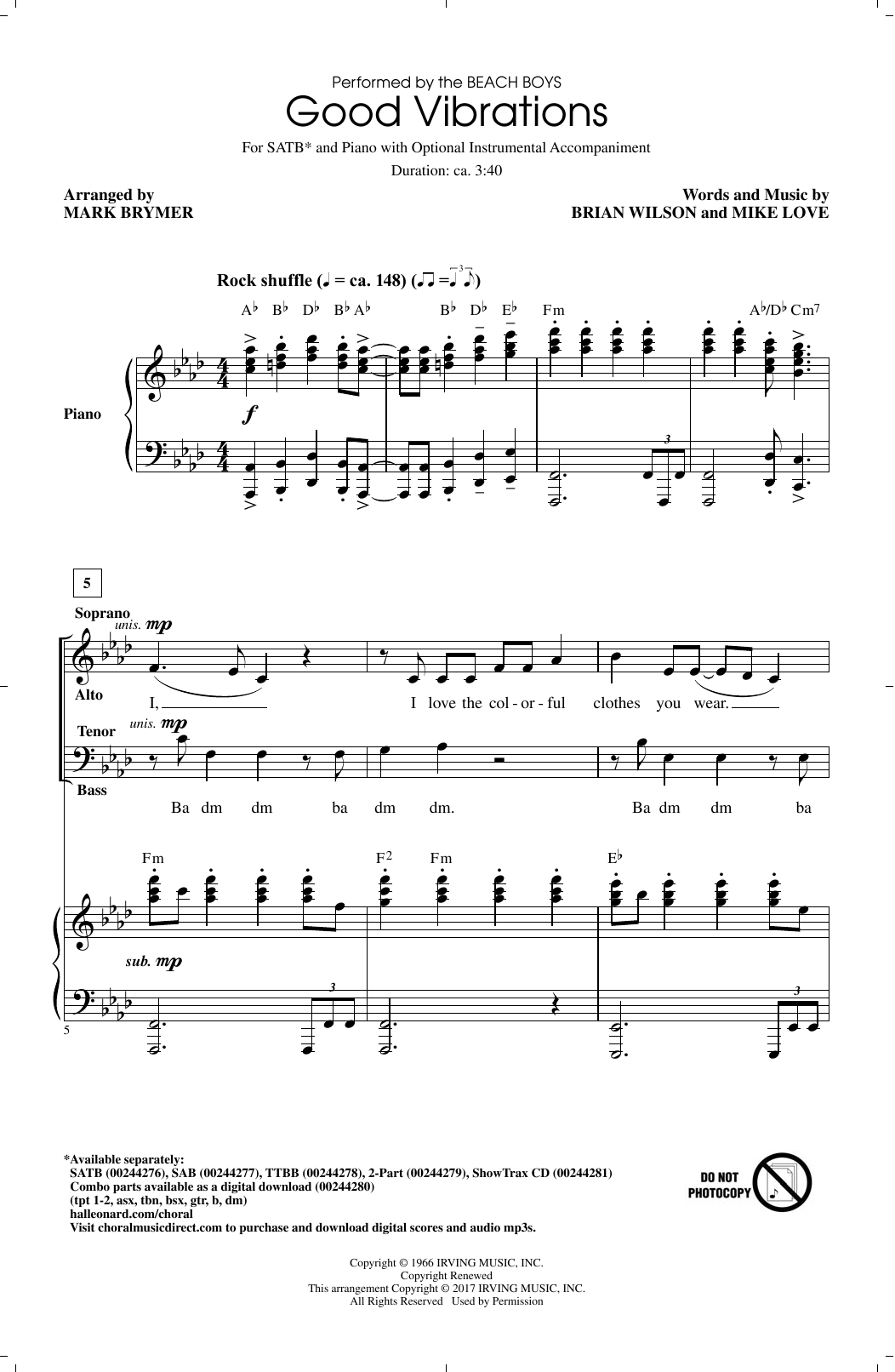 Good Vibrations (SATB Choir) von Mark Brymer