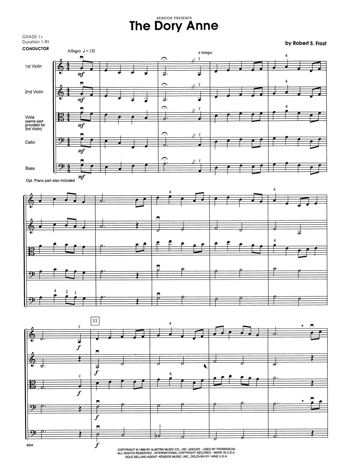 The Dory Anne - Full Score (Orchestra) von Robert S. Frost