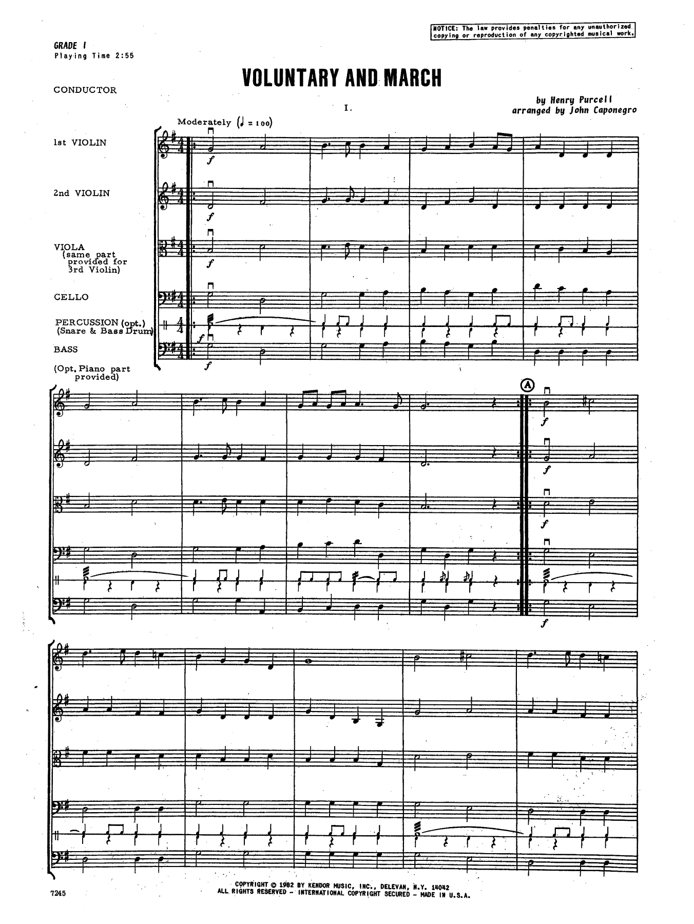 Voluntary and March - Full Score (Orchestra) von John Caponegro