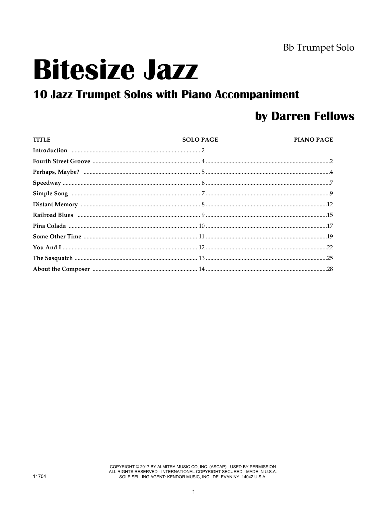 Bitesize Jazz - Bb Trumpet (Brass Solo) von Darren Fellows