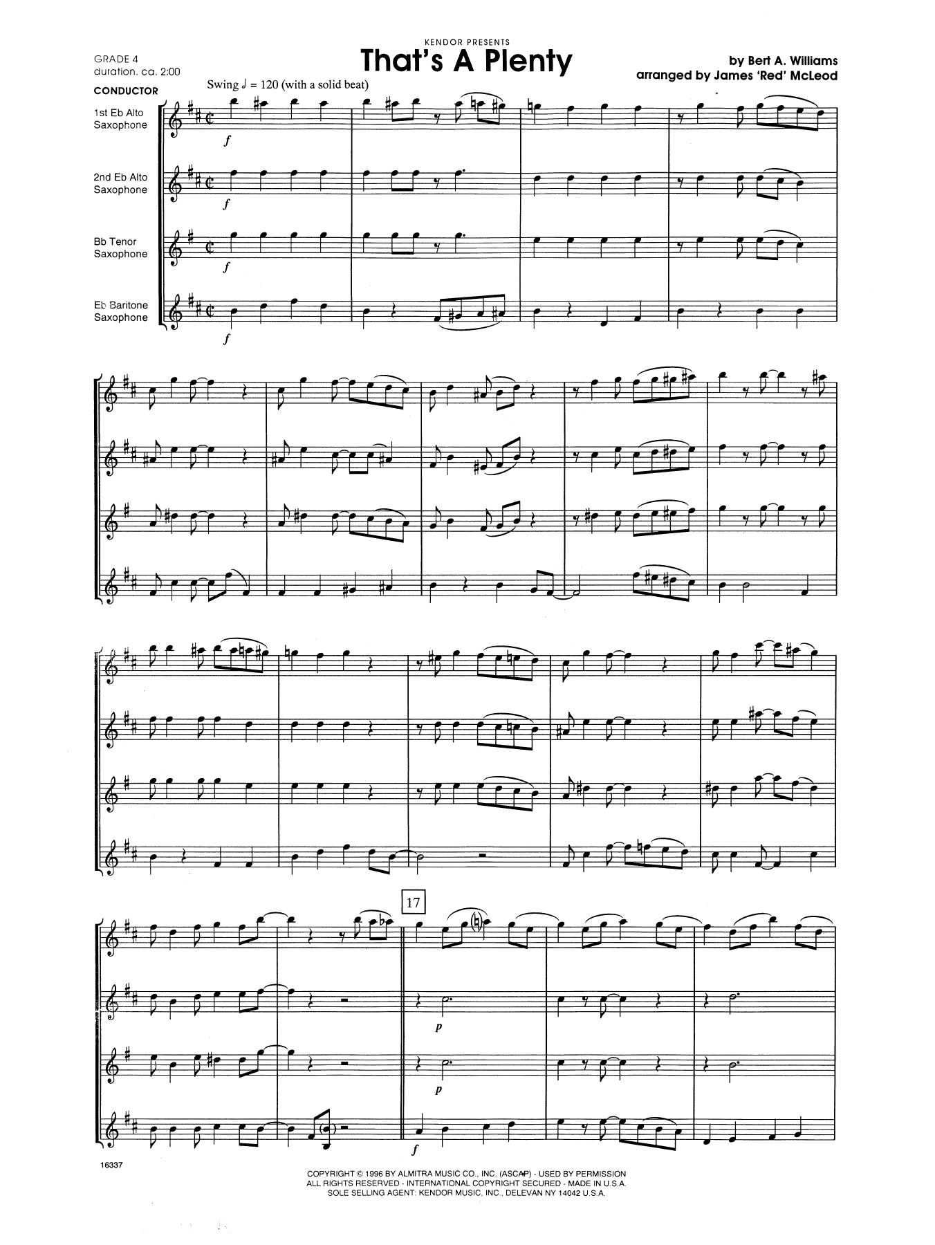 That's A Plenty - Full Score (Woodwind Ensemble) von James 'Red' McLeod