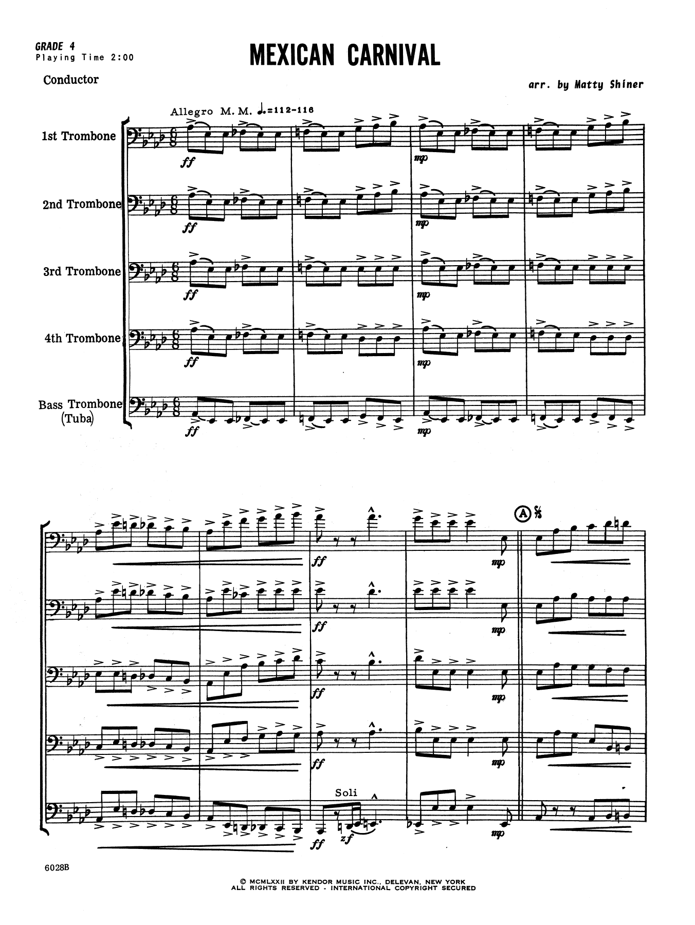 Mexican Carnival - Full Score (Brass Ensemble) von Matty Shiner