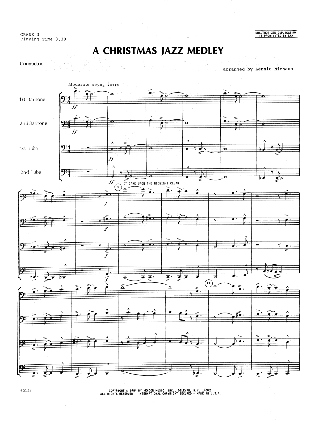 Christmas Jazz Medley - Full Score (Brass Ensemble) von Lennie Niehaus