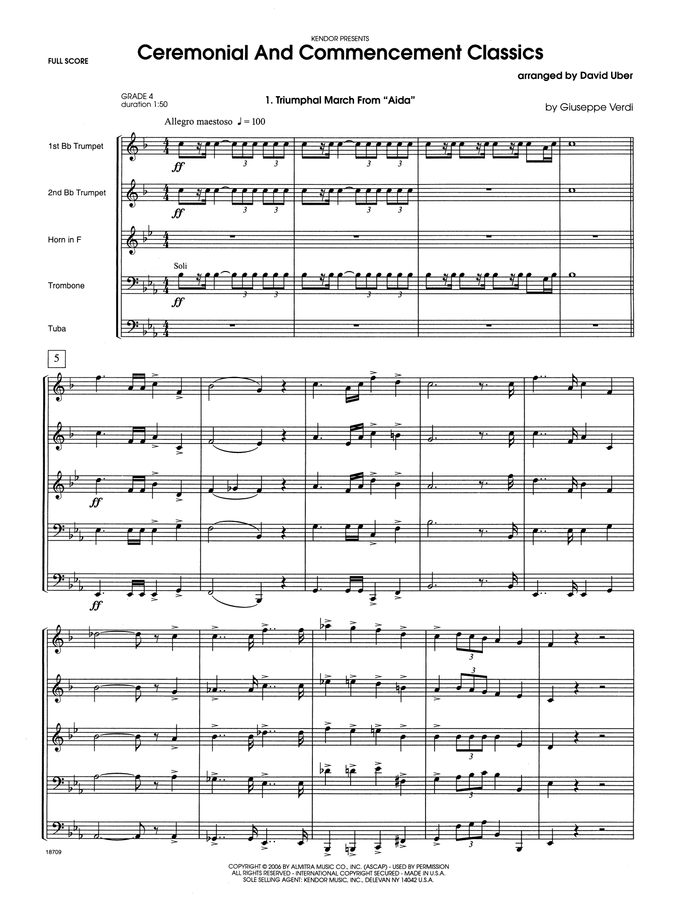 Ceremonial And Commencement Classics - Full Score (Brass Ensemble) von David Uber