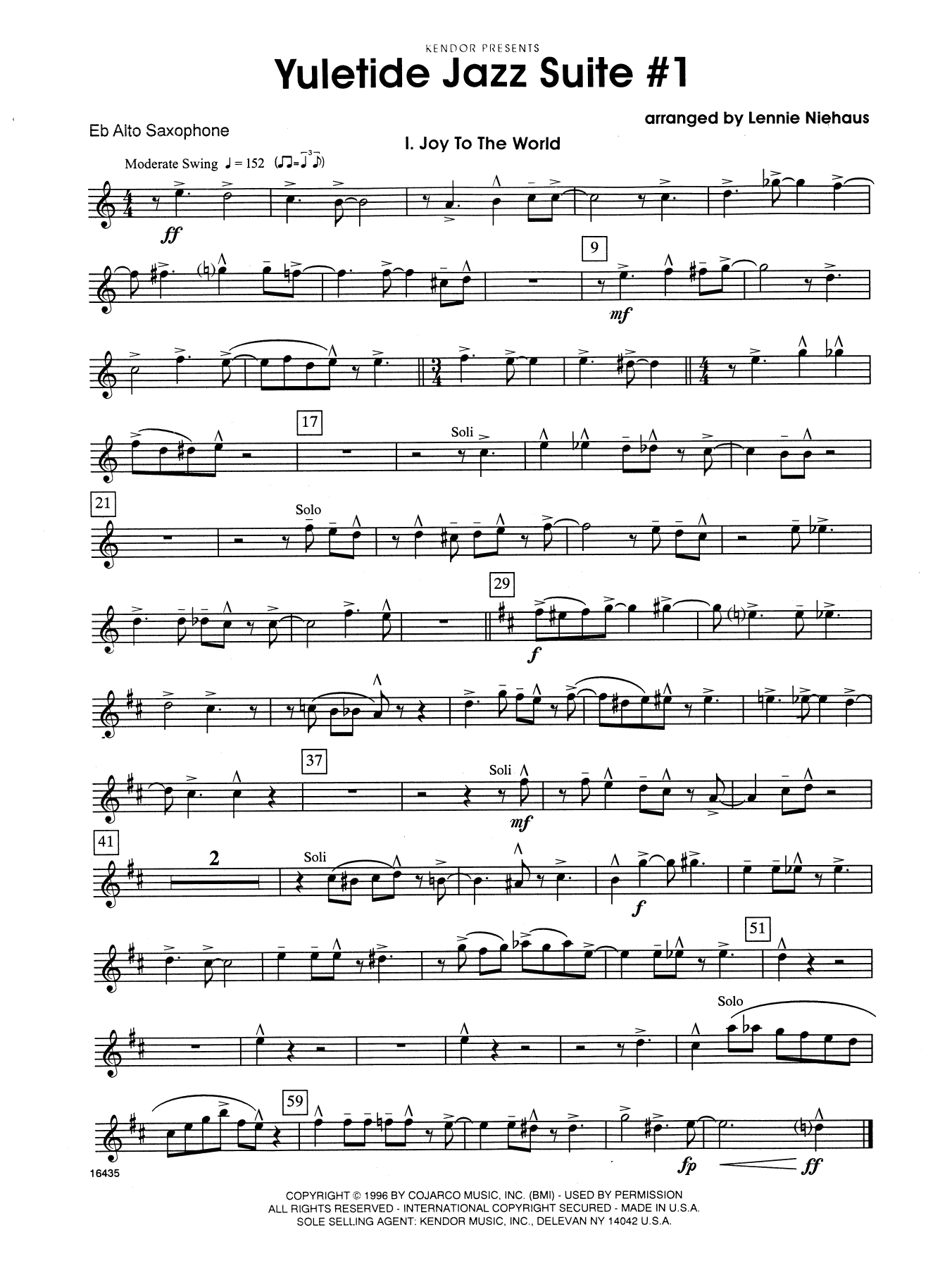 Yuletide Jazz Suite #1 - 2nd Eb Alto Saxophone (Woodwind Ensemble) von Lennie Niehaus