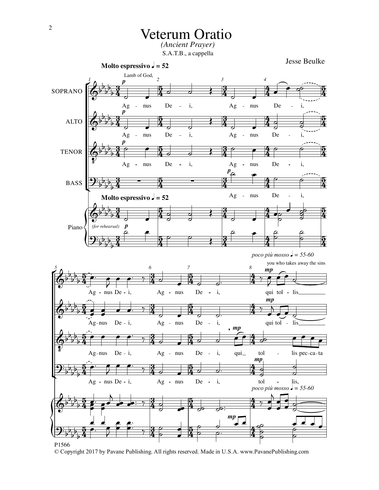 Veterum Oratio (SATB Choir) von Jesse Beulke