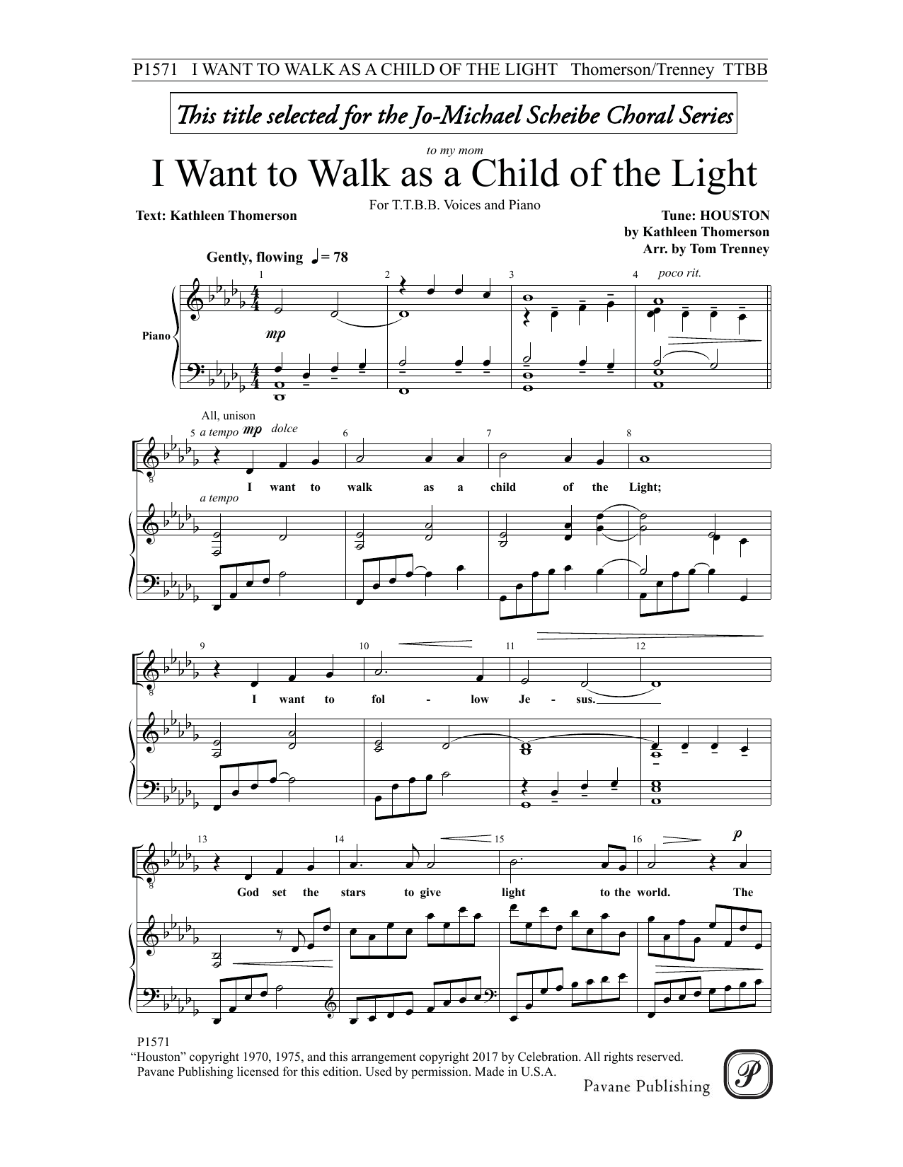 I Want To Walk As A Child of Light (TTBB Choir) von Tom Trenney
