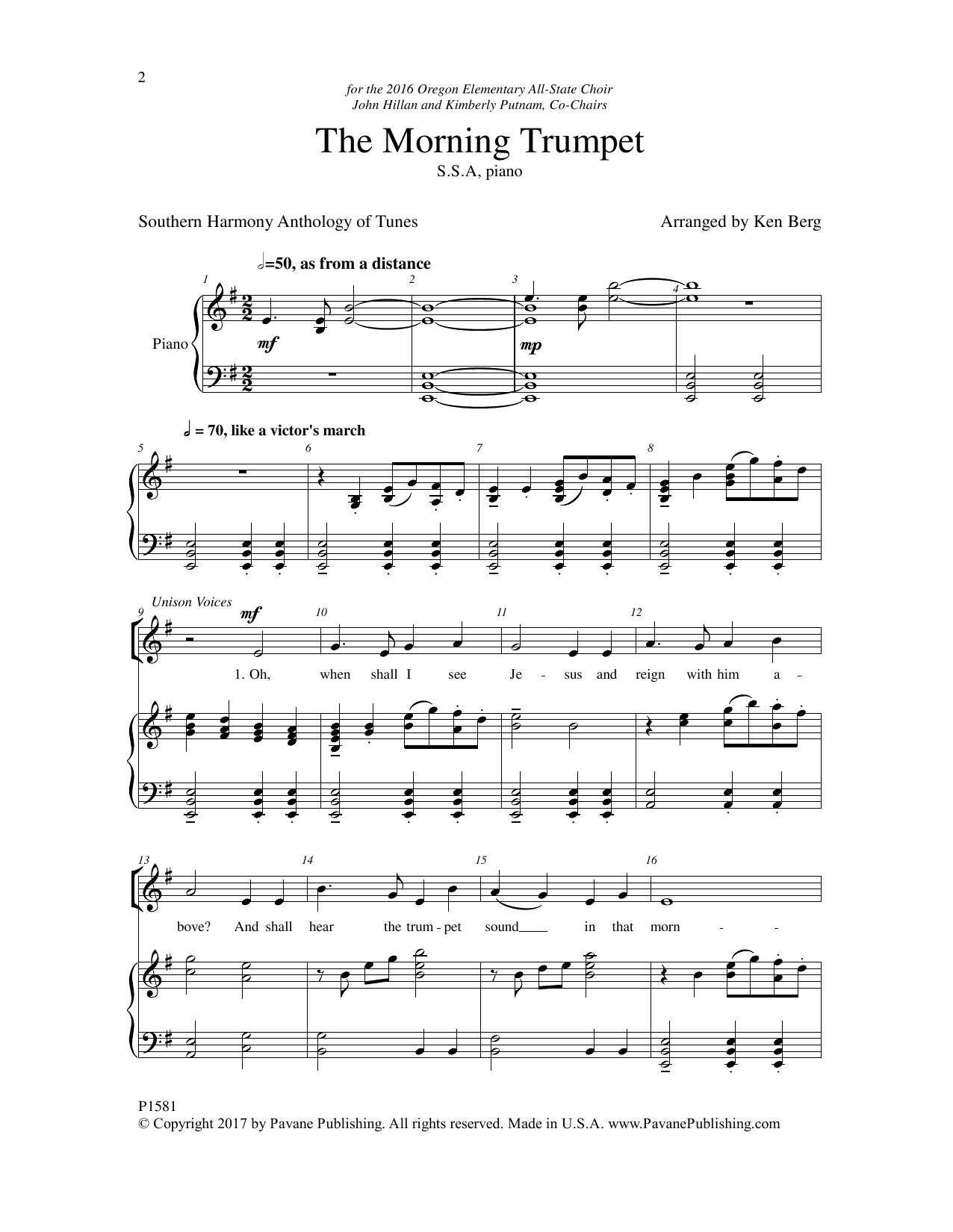The Morning Trumpet (SSA Choir) von Ken Berg