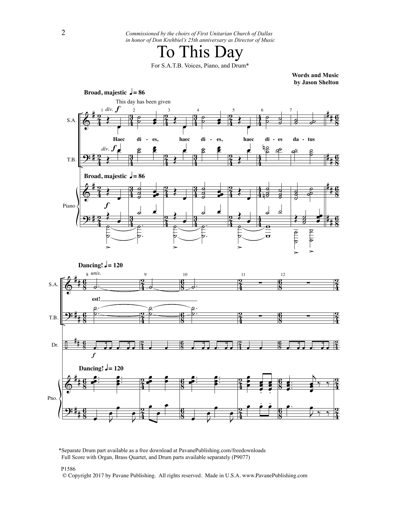 To This Day (SATB Choir) von Jason Shelton