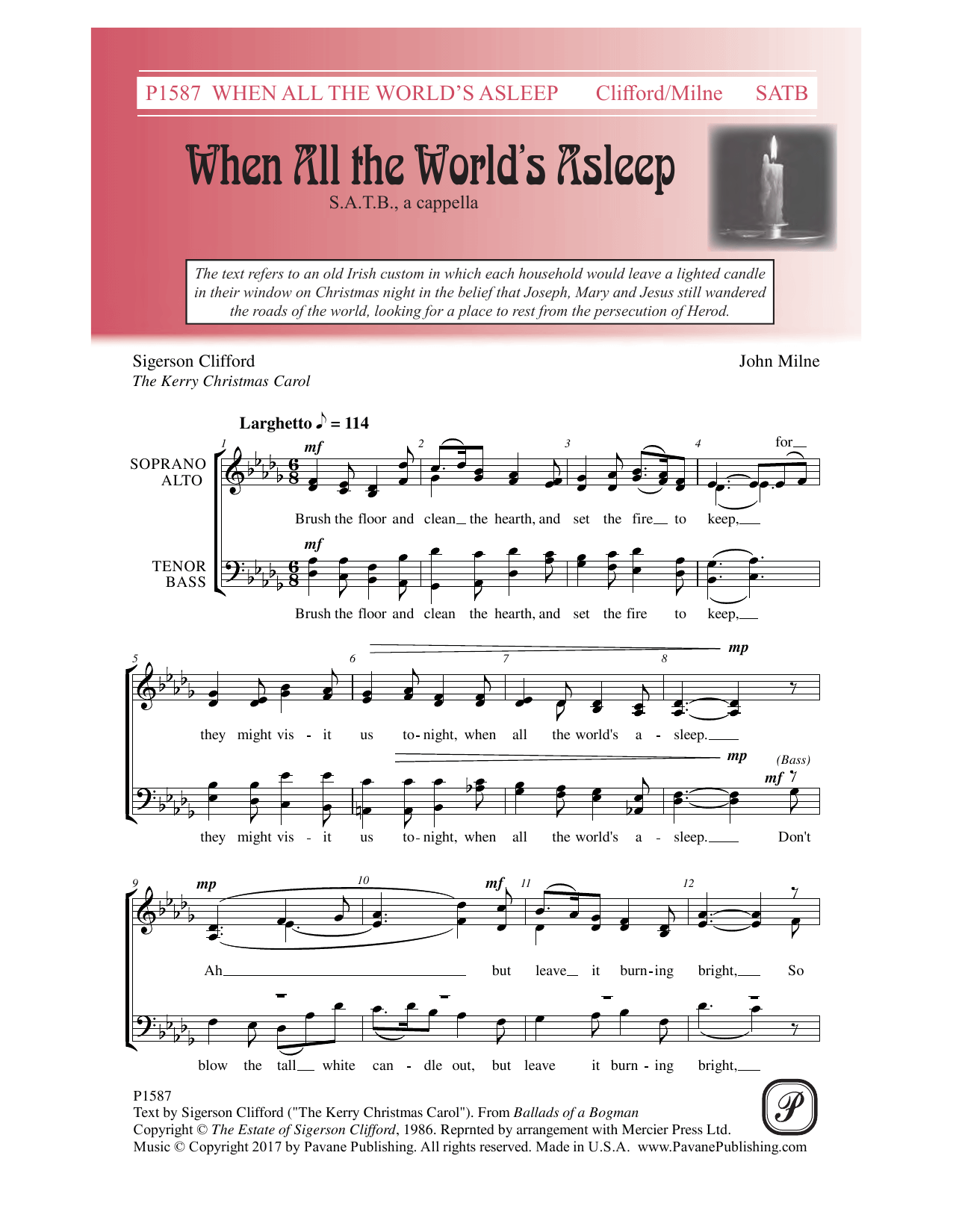 When All the World's Asleep (SATB Choir) von John Milne