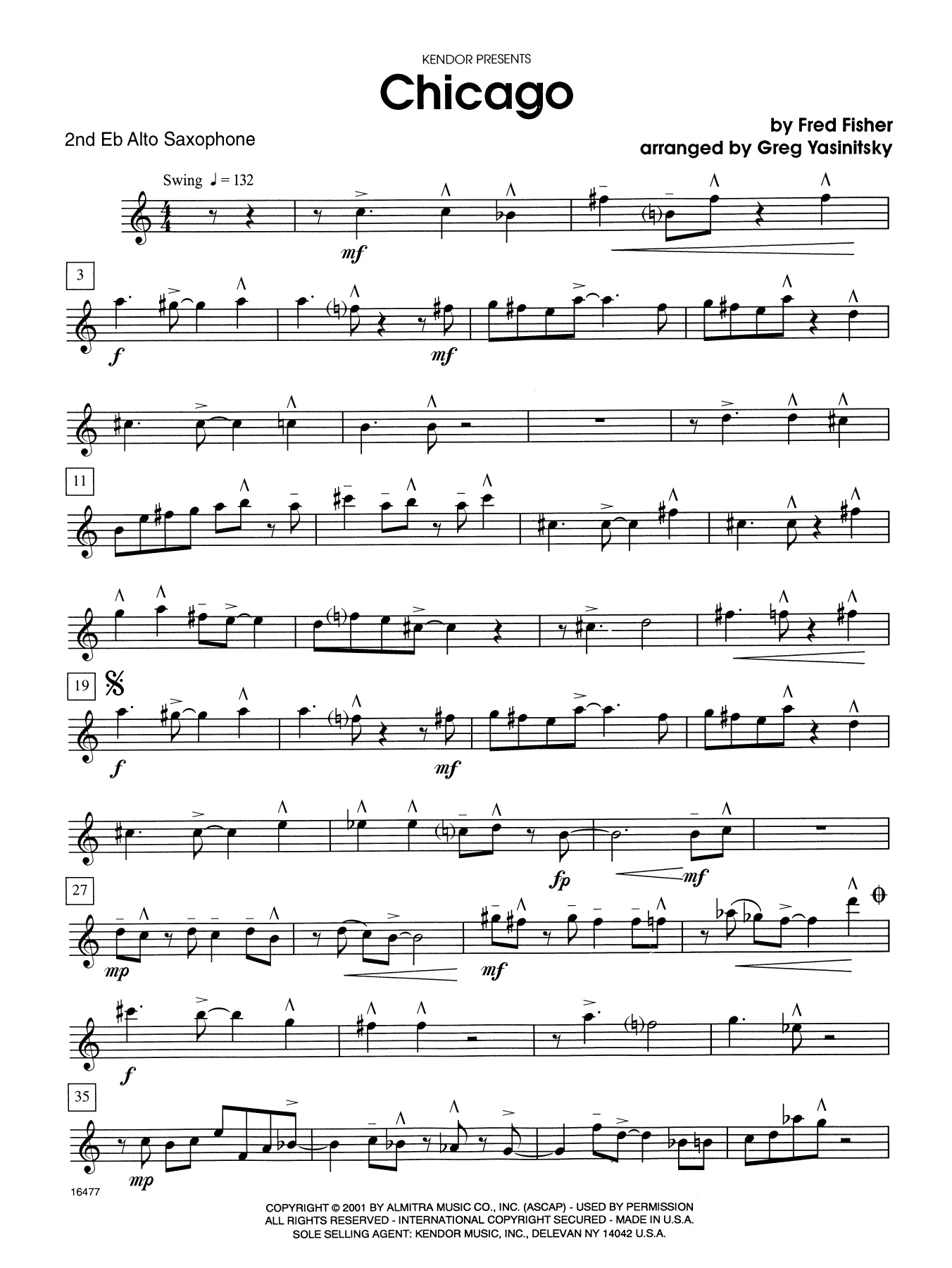 Chicago (that Toddlin' Town) - 2nd Eb Alto Saxophone (Woodwind Ensemble) von Fred Fisher