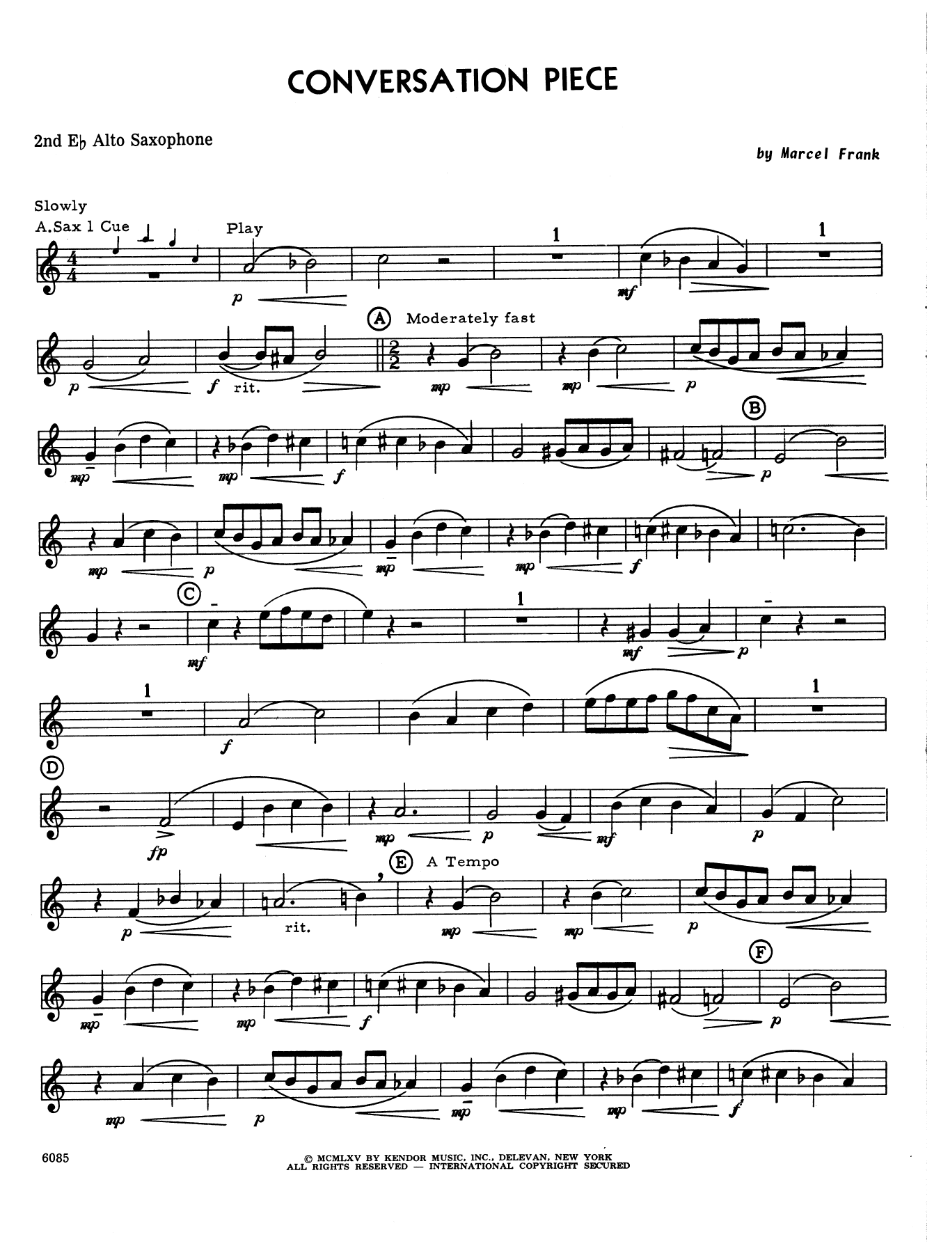 Conversation Piece - 2nd Eb Alto Saxophone (Woodwind Ensemble) von Marcel Frank