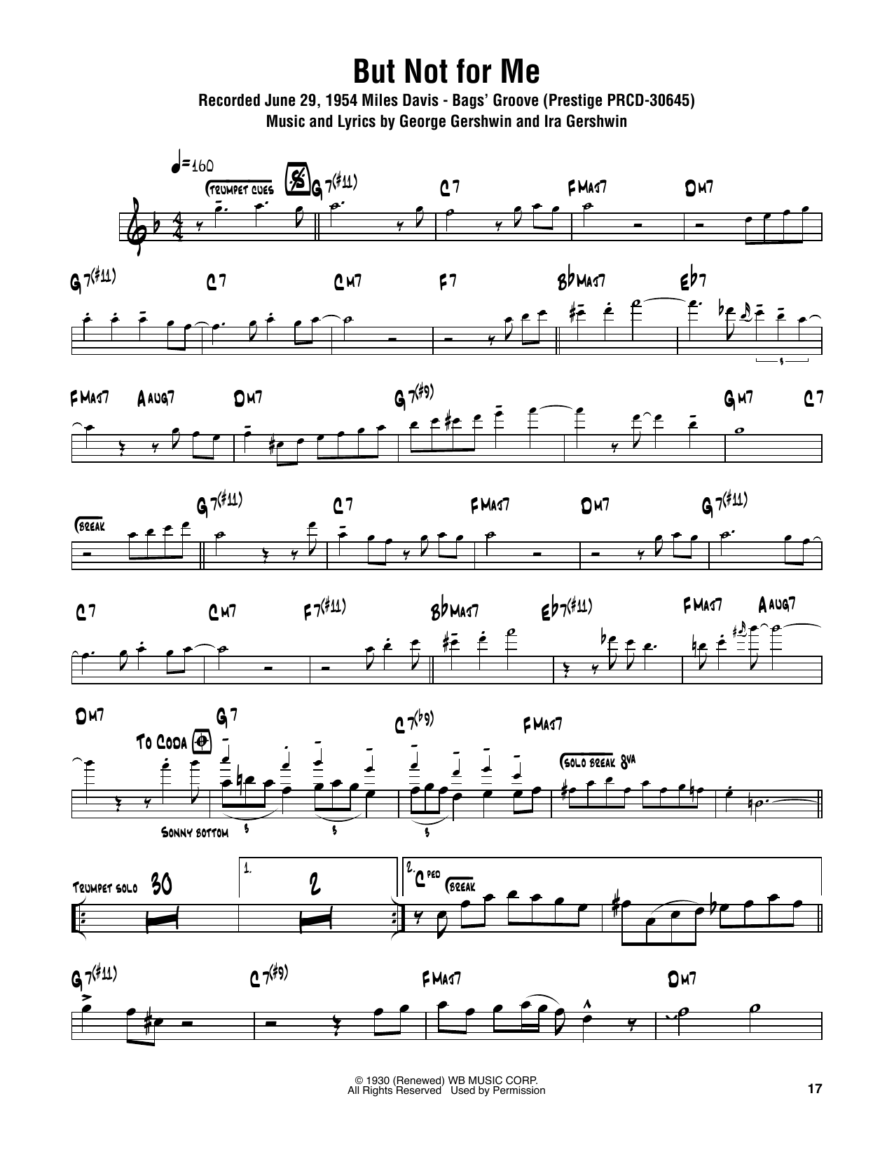 But Not For Me (Tenor Sax Transcription) von Sonny Rollins