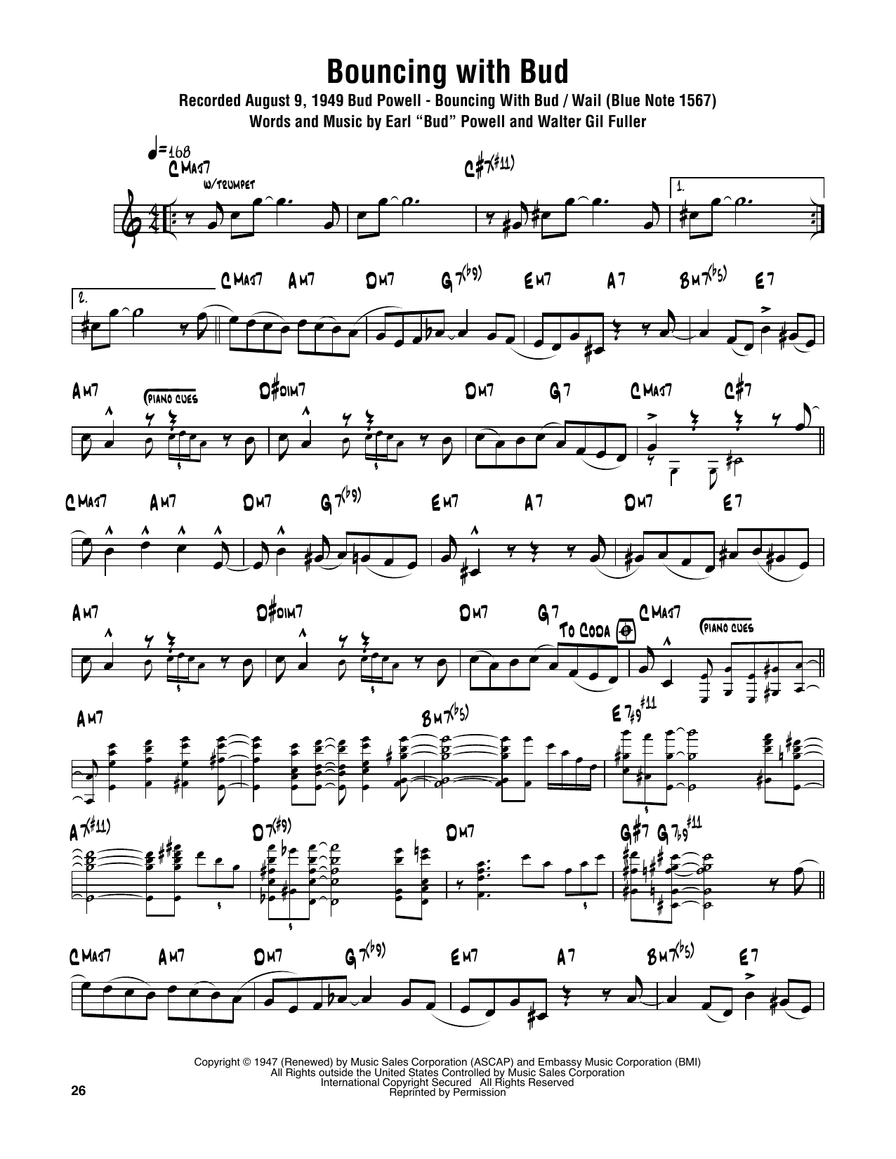 Bouncing With Bud (Tenor Sax Transcription) von Sonny Rollins