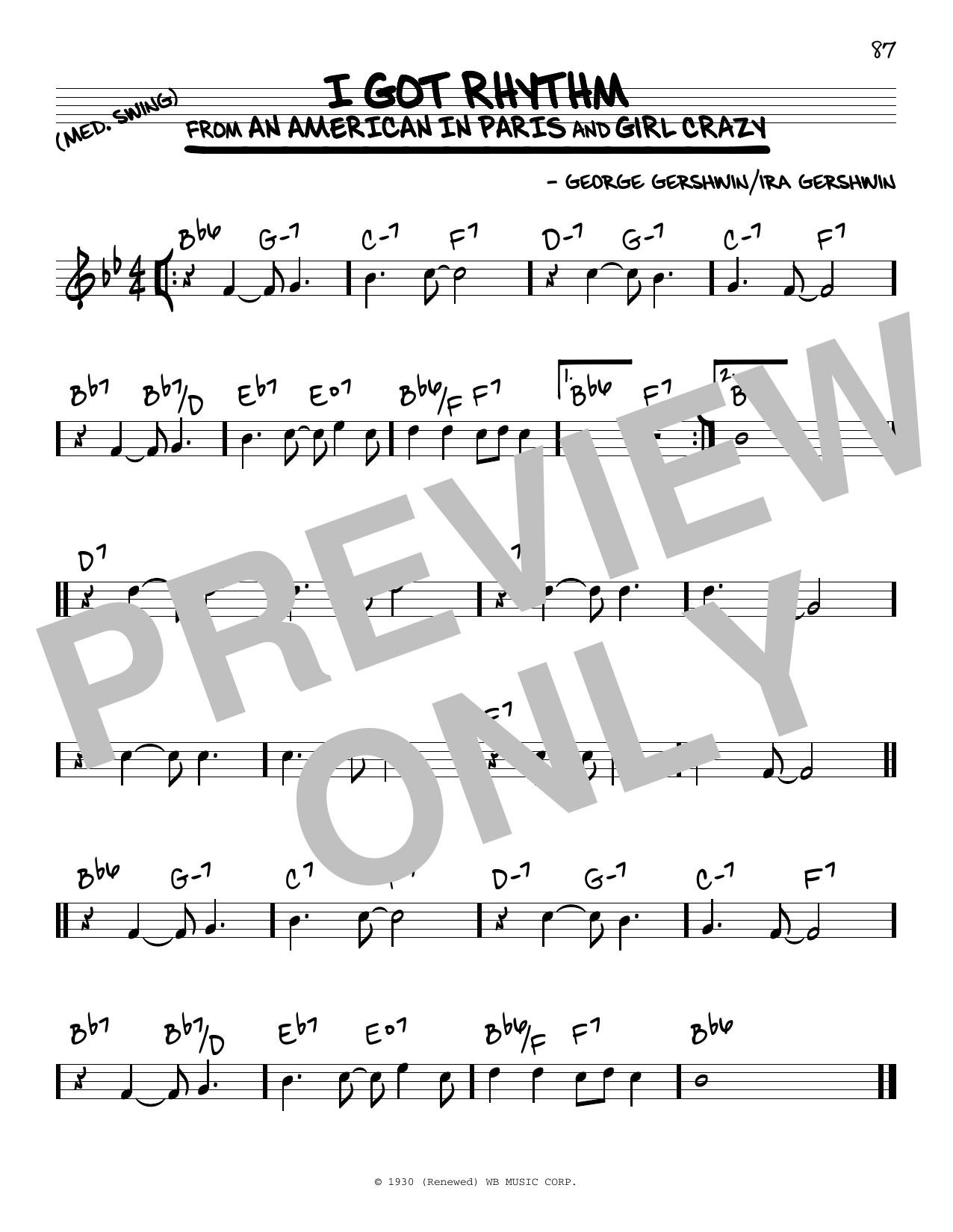 I Got Rhythm (Real Book  Melody & Chords) von George Gershwin