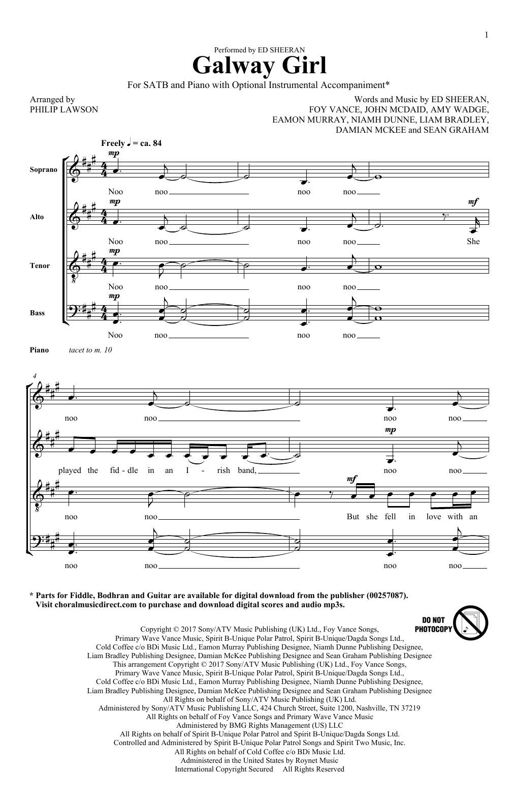 Galway Girl (SATB Choir) von Philip Lawson