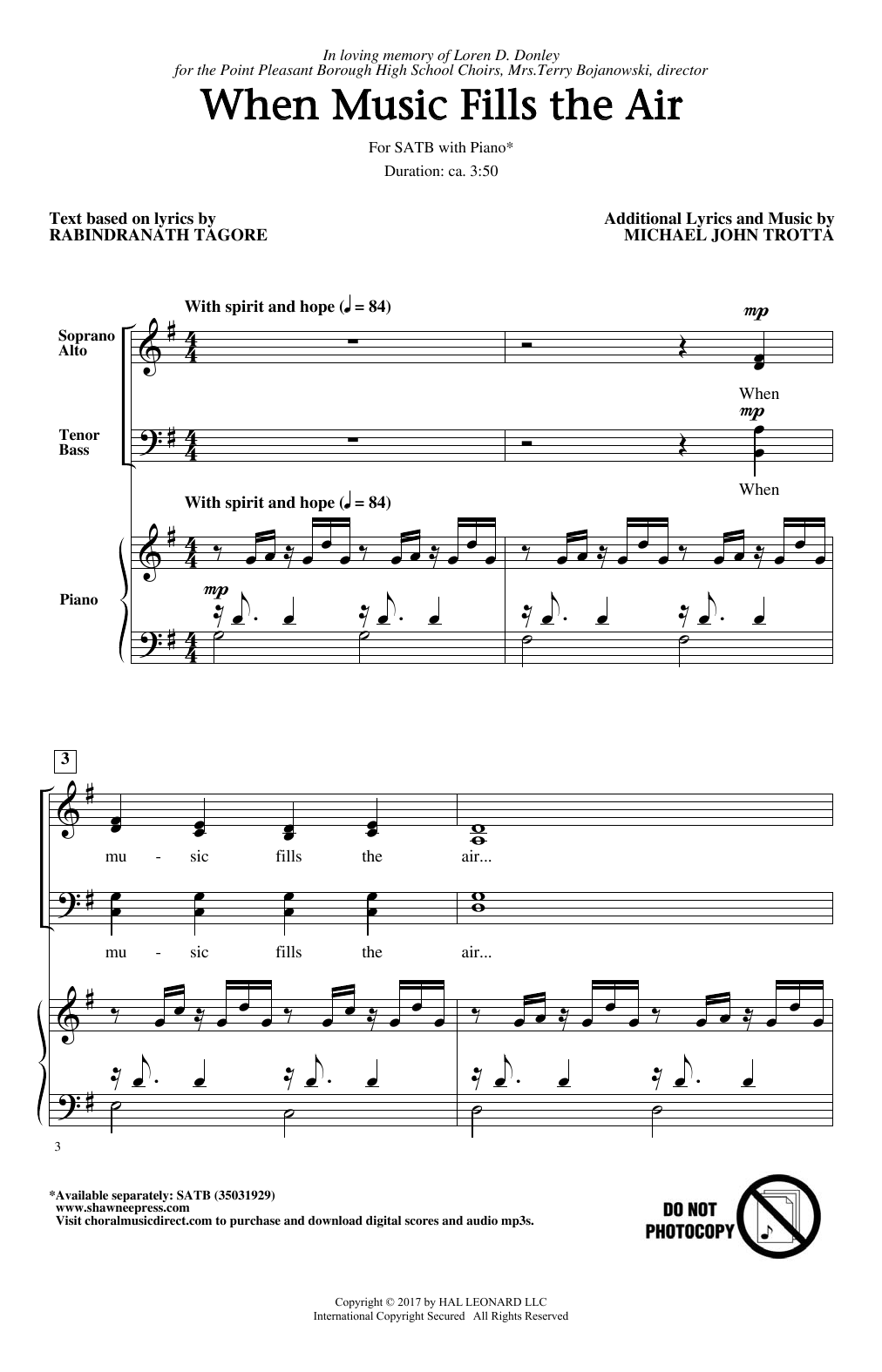 When Music Fills The Air (SATB Choir) von Michael John Trotta