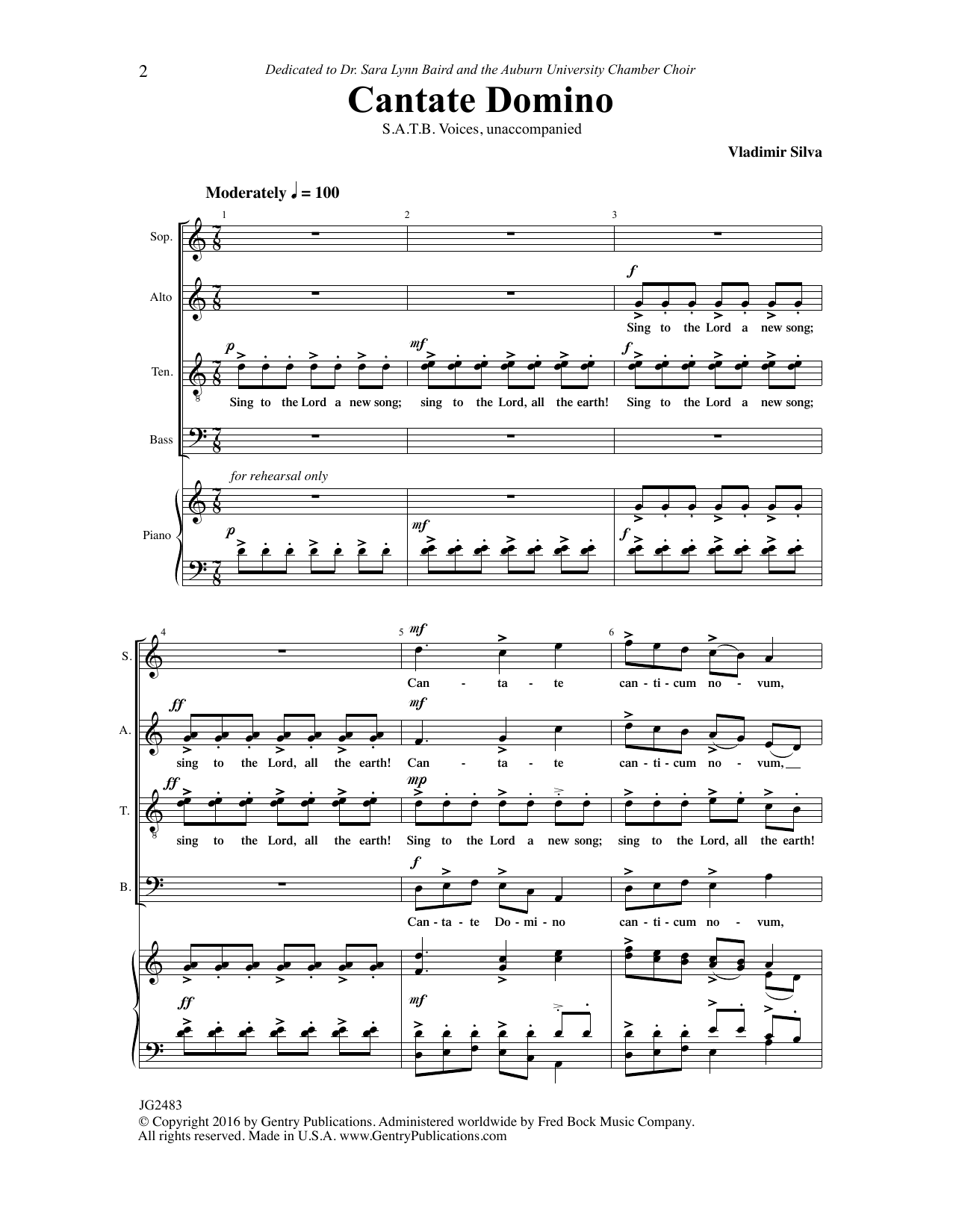 Cantate Domino (SATB Choir) von Vladimir Silva