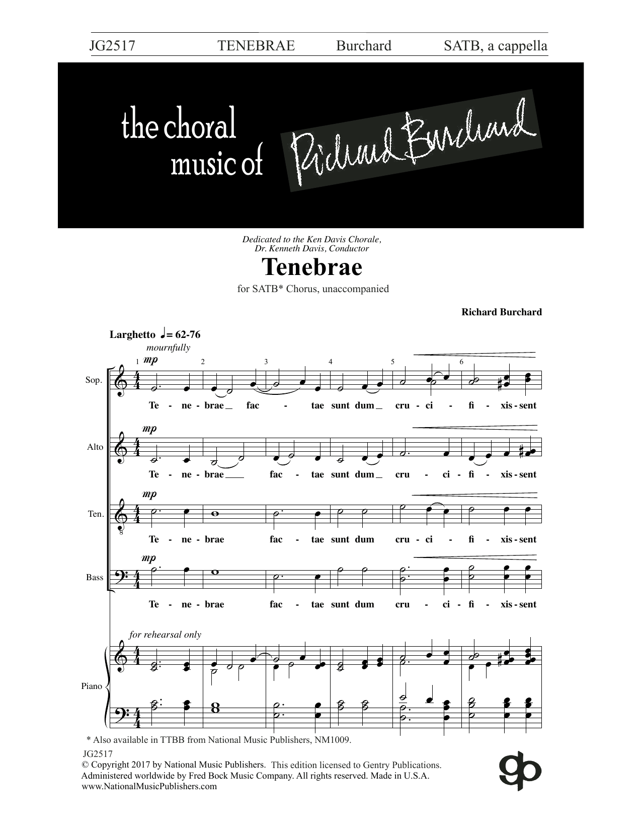 Tenebrae (SATB Choir) von Richard Burchard