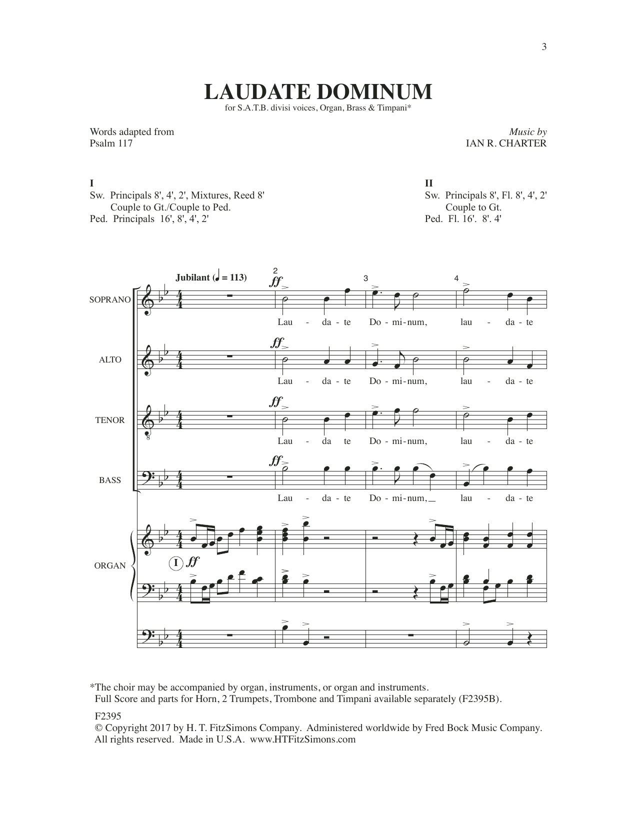 Laudate Dominum (SATB Choir) von Ian R. Charter