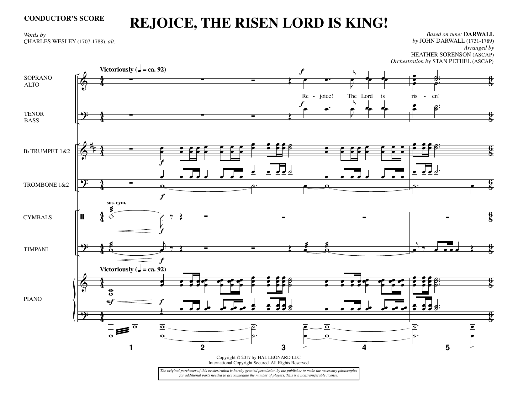 Rejoice, the Risen Lord Is King! - Full Score (Choir Instrumental Pak) von Heather Sorenson