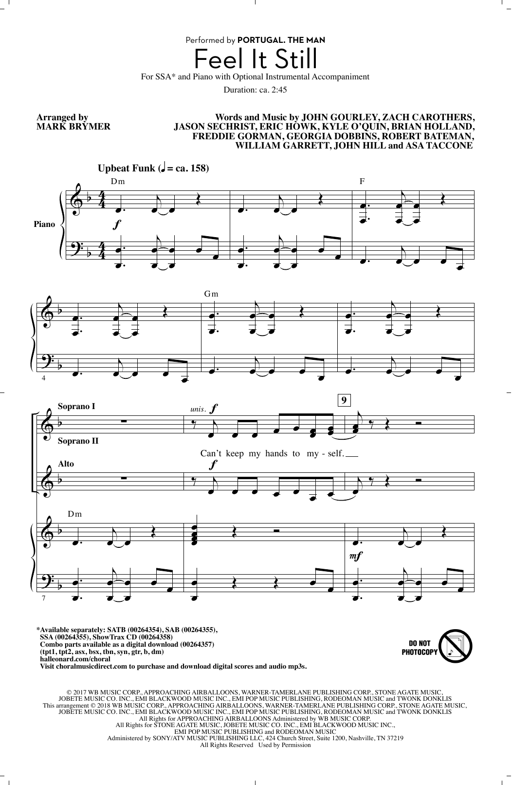 Feel It Still (SSA Choir) von Mark Brymer