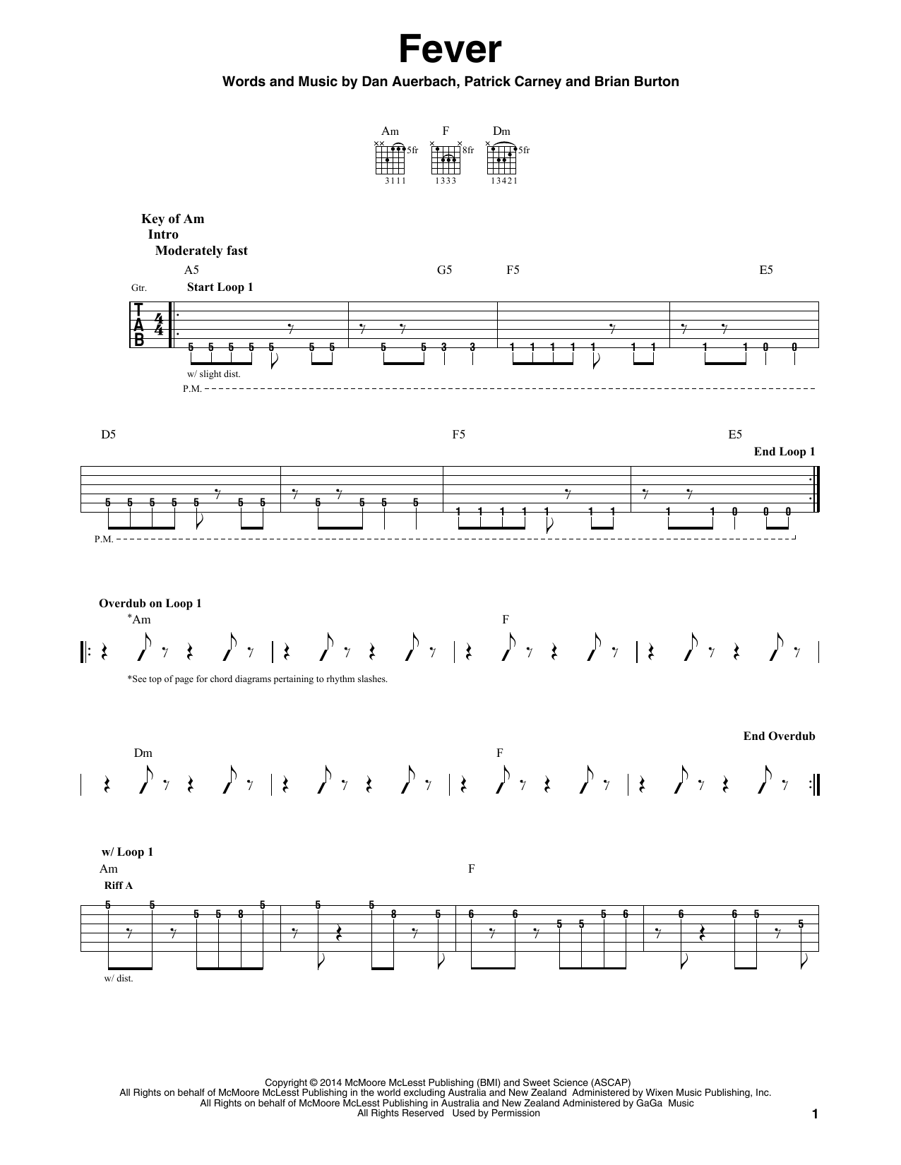 Fever (Guitar Lead Sheet) von The Black Keys