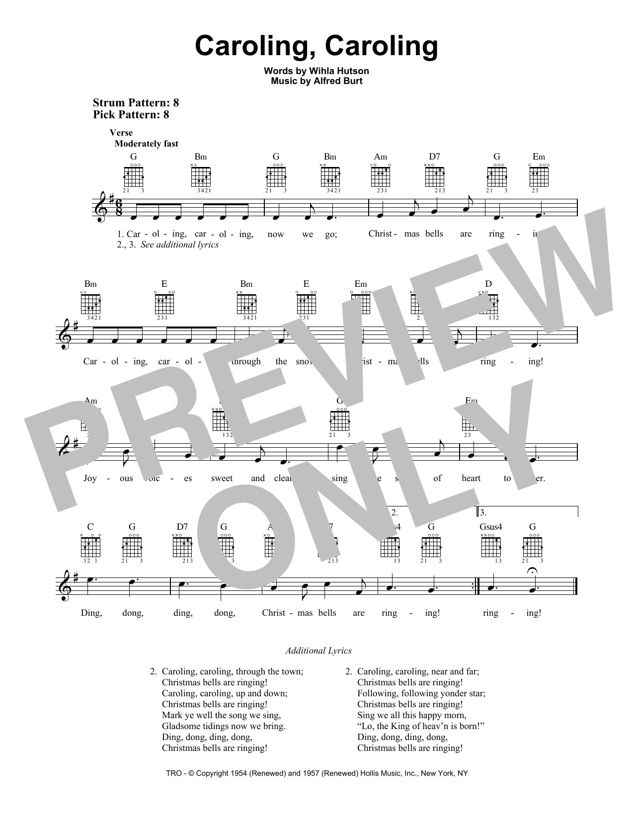 Caroling, Caroling (Easy Guitar) von Alfred Burt